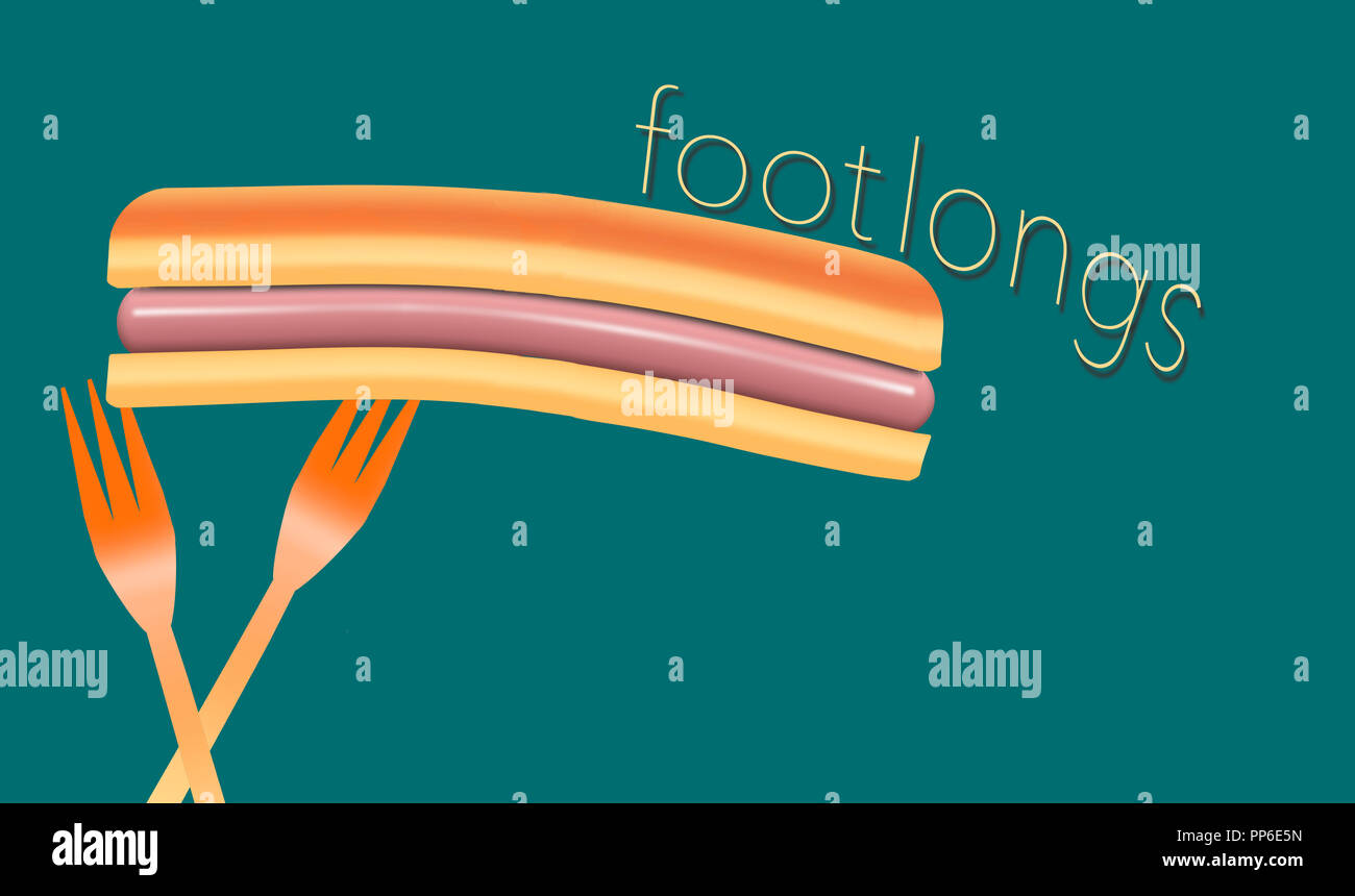 Hot dog sono visti in questa illustrazione alimentare Foto Stock