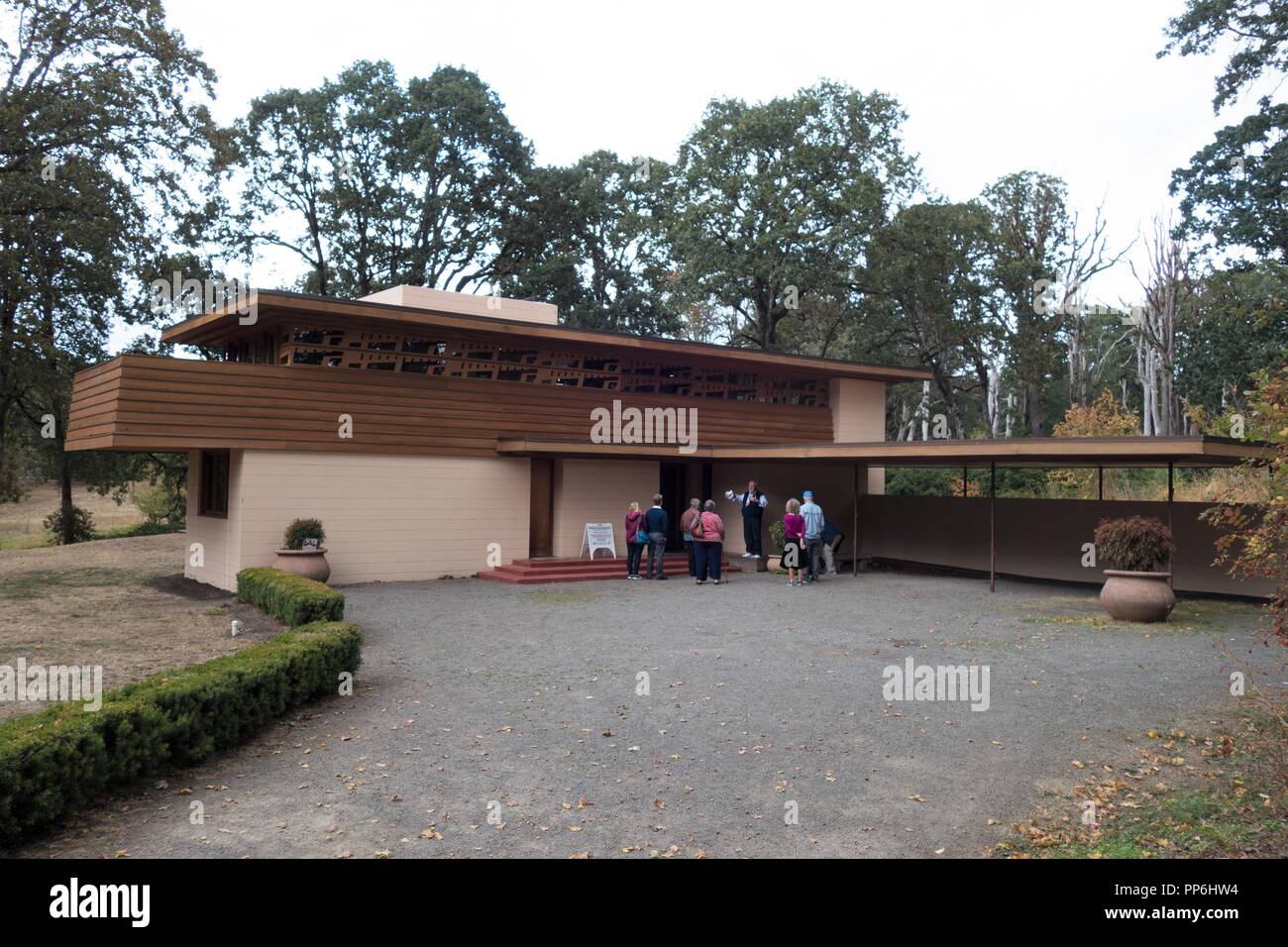 Il Gordon House progettata da Frank Lloyd Wright, in Silverton, Oregon, Stati Uniti d'America. Foto Stock