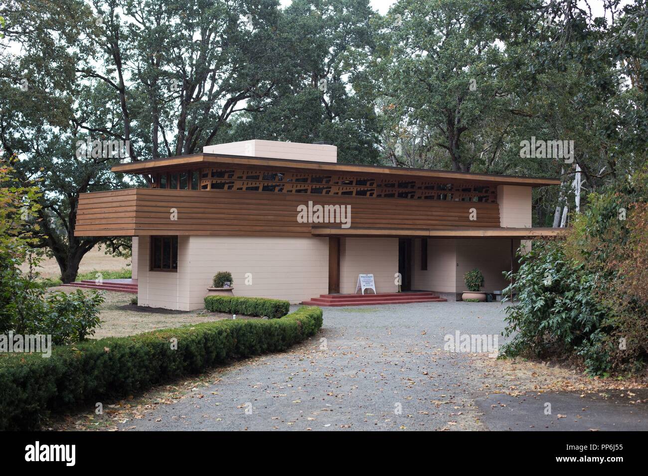 Il Gordon House progettata da Frank Lloyd Wright, in Silverton, Oregon, Stati Uniti d'America. Foto Stock