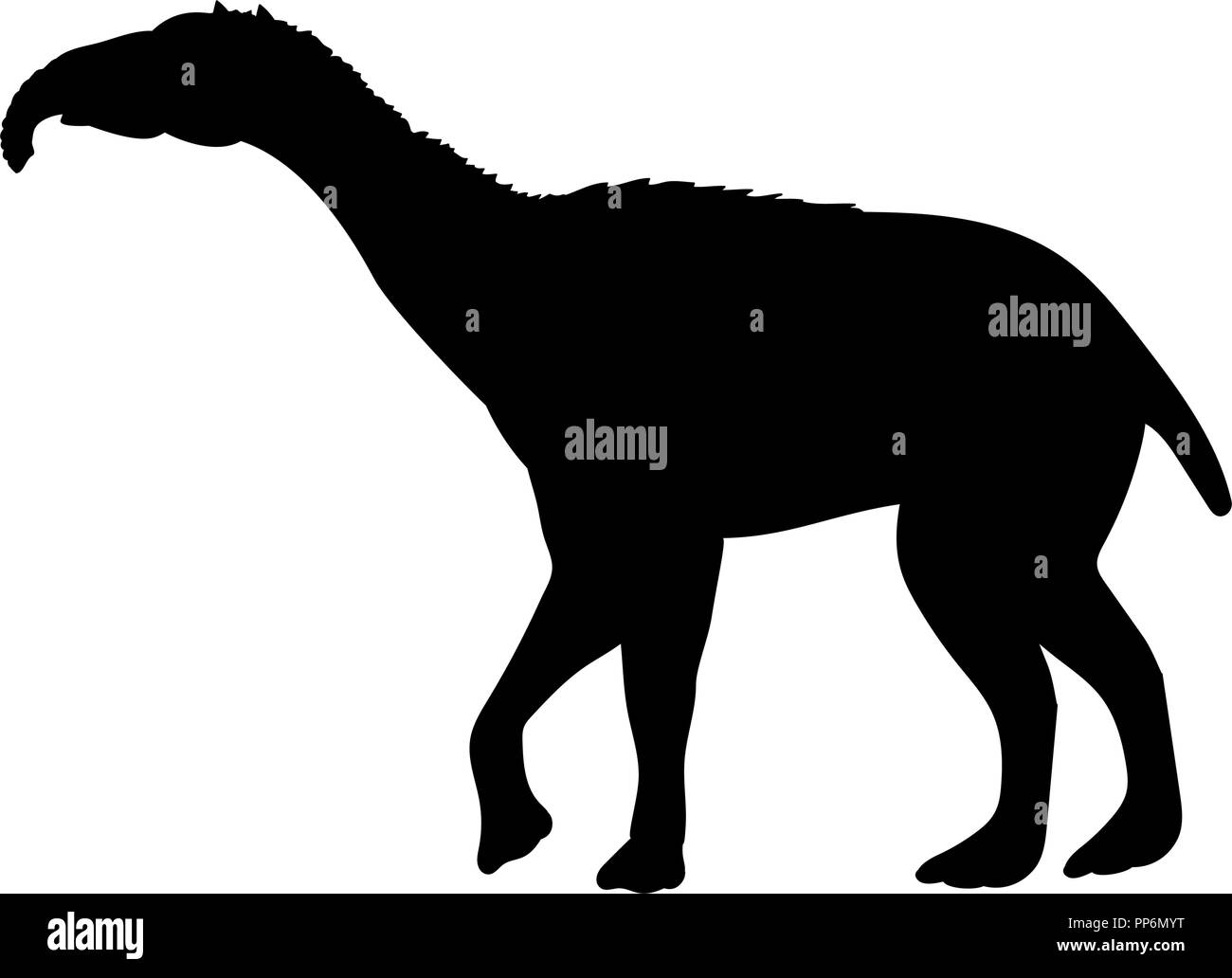 Silhouette Litopterna estinto animale mammifero Illustrazione Vettoriale