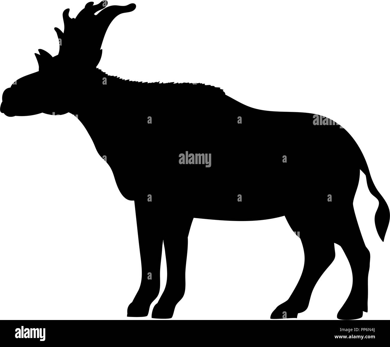 Silhouette Sivatherium estinto animale mammifero Illustrazione Vettoriale