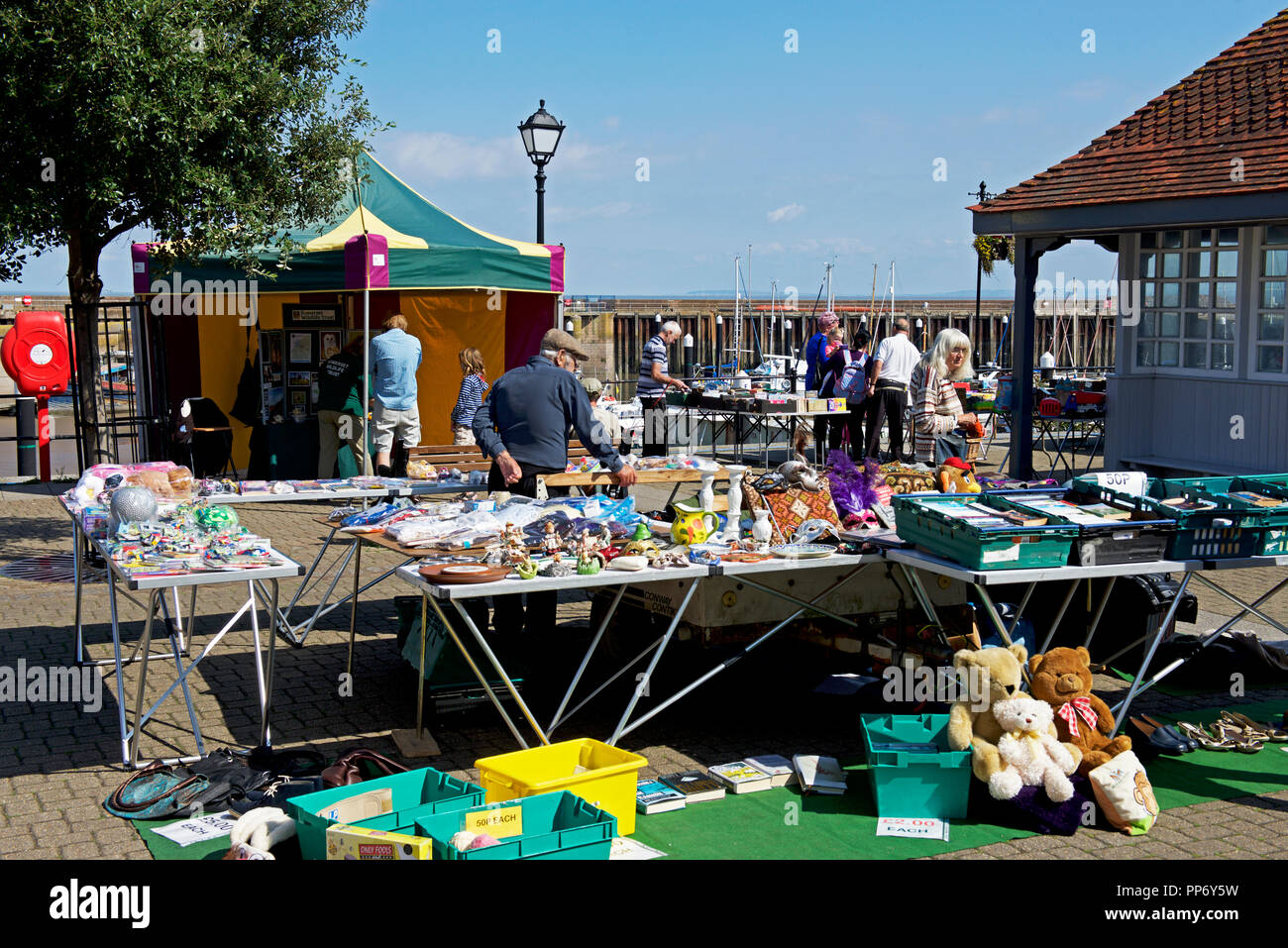 Edicola sul Quayside, Watchet, Somerset, Inghilterra, Regno Unito Foto Stock