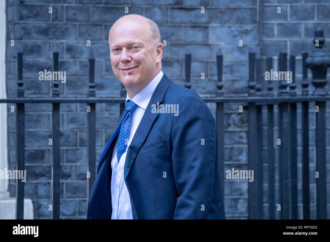 Londra, Regno Unito. 24 Settembre 2018,Chris Grayling MP PC, Segretario dei trasporti, , arriva in una riunione del gabinetto a 10 Downing Street, Londra, Regno Unito. Credit Ian Davidson/Alamy Live News Foto Stock