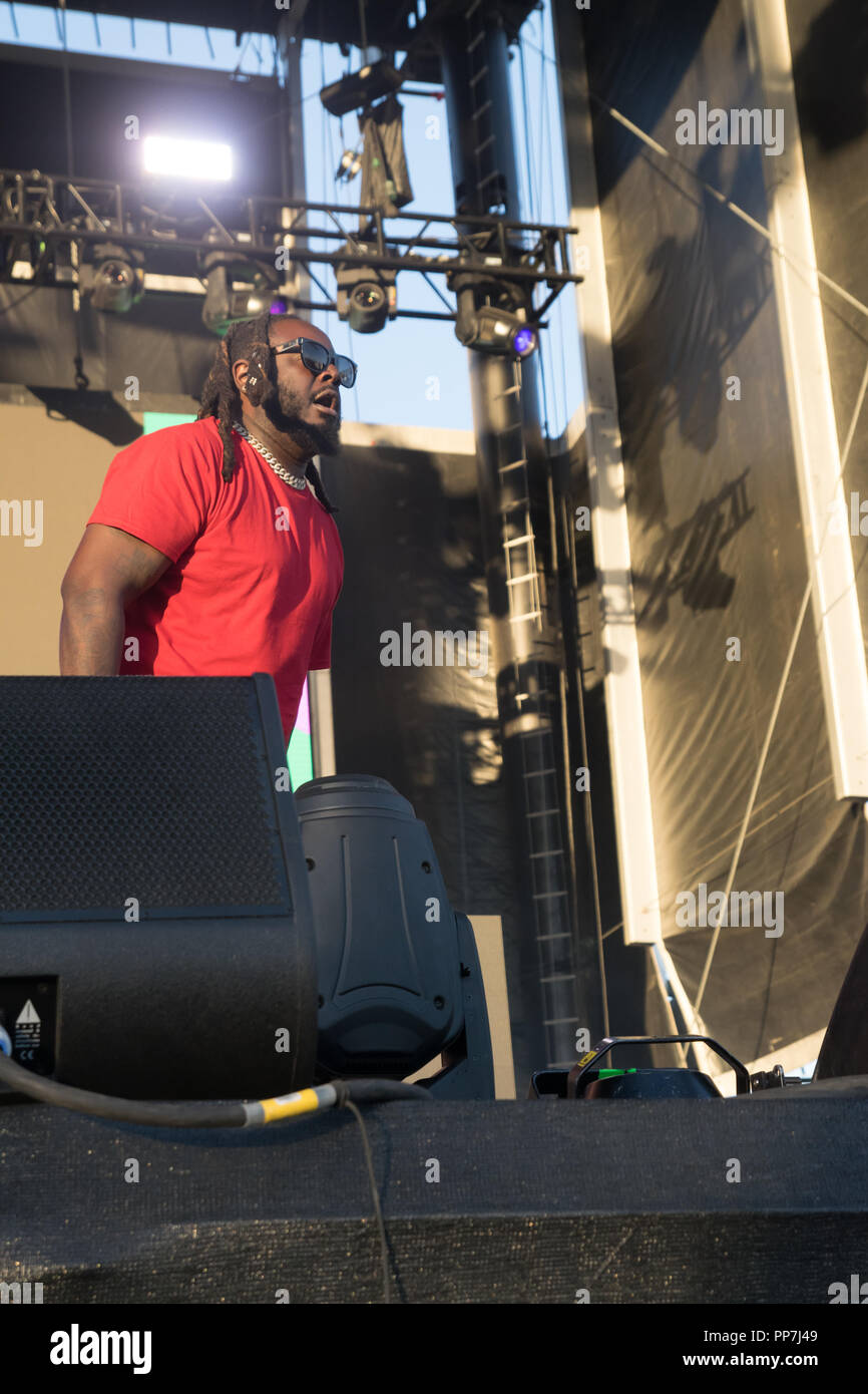 T-Pain intrattiene la folla a settembre 23rd, 2018 al giorno 3 di la vita è bella sul Bacardi Suono della fase di rum in Downtown Las Vegas NV. Foto Stock