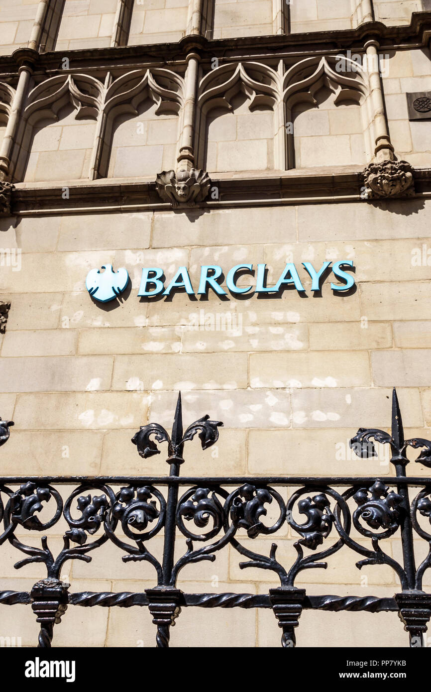 Londra Inghilterra,Regno Unito,West End City Westminster Mayfair,Park Lane,Stanhope House,Barclays Bank,edificio storico,esterno,insegna,residenza cittadina,Romaine Walker Foto Stock