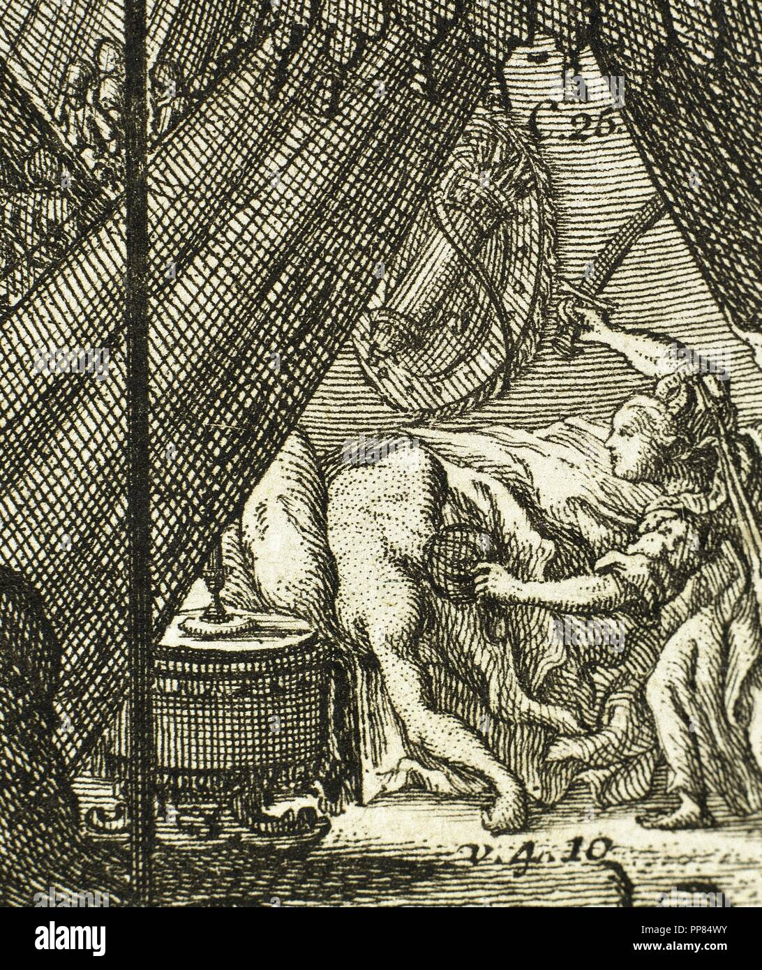 Il Vecchio Testamento. Judith decapitazione Oloferne. Libro di Giuditta. Incisione. Foto Stock