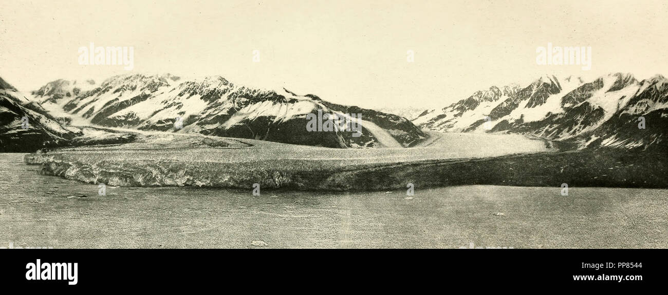 Ghiacciaio Hubbard, disillusione Bay, Alaska, circa 1900 Foto Stock