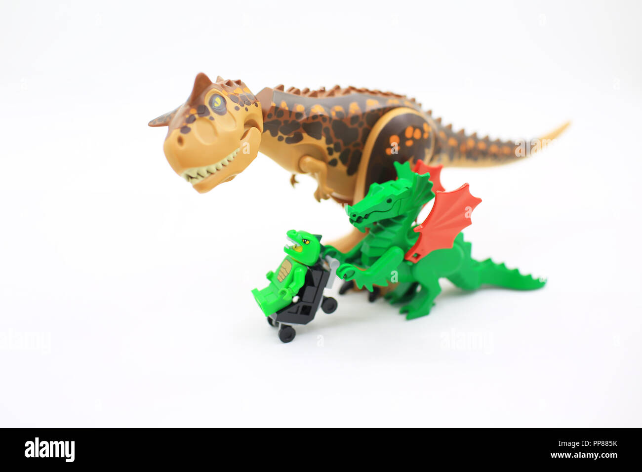 Baby sitter da dragon genitore Foto Stock