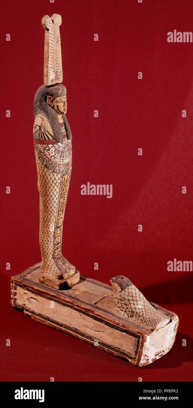 La FIGURA FUNERARIA-Osiride. Posizione: MUSEO ARQUEOLOGICO NACIONAL-COLECCION. MADRID. Spagna. Foto Stock