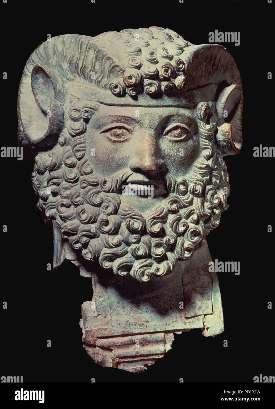 Giove Ammone - ESCULTURA ROMANA EN BRONCE. Foto Stock