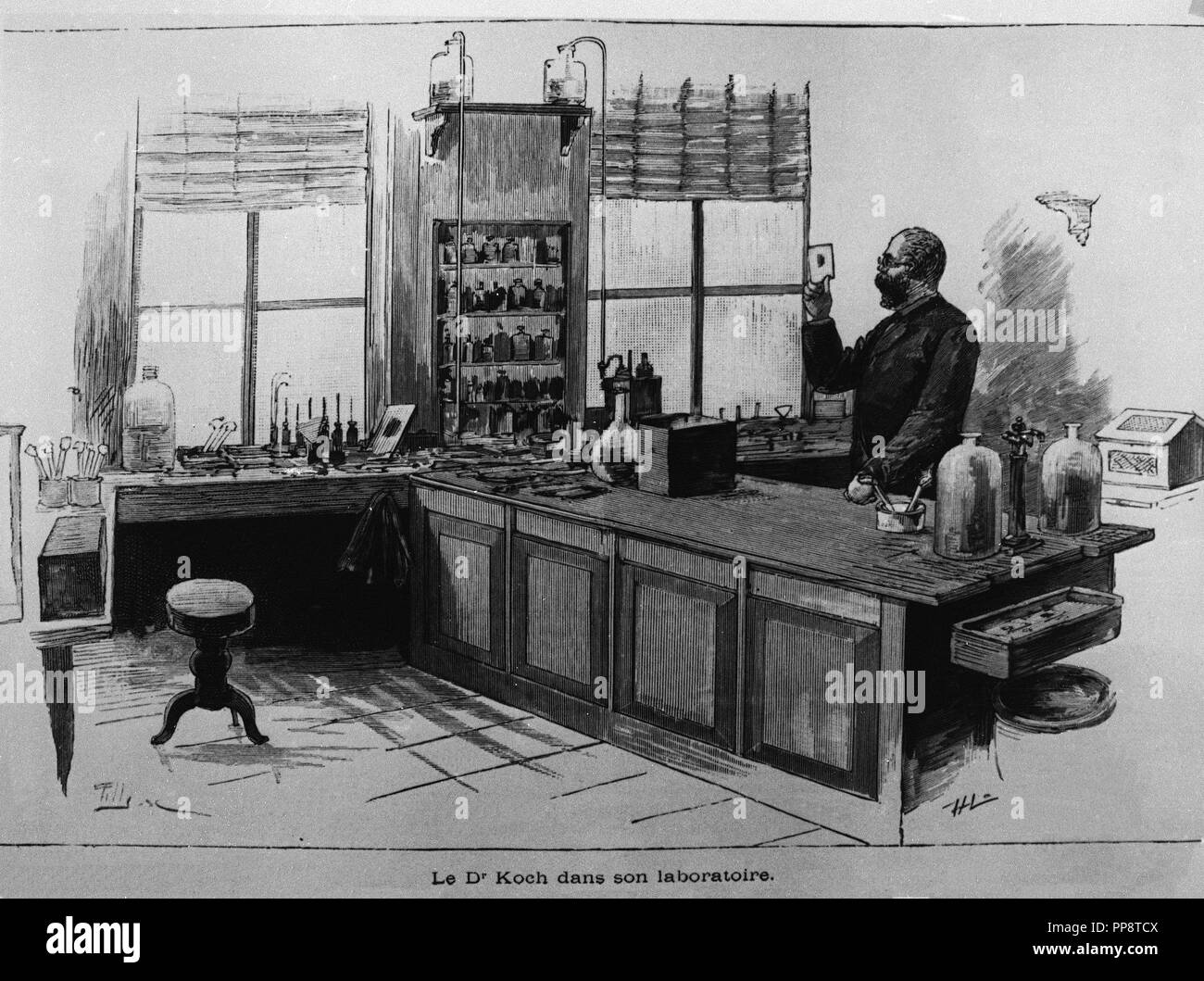 Robert Koch (1843-1910). Microbiologo tedesco Premio Nobel per la medicina nel 1905. Foto Stock