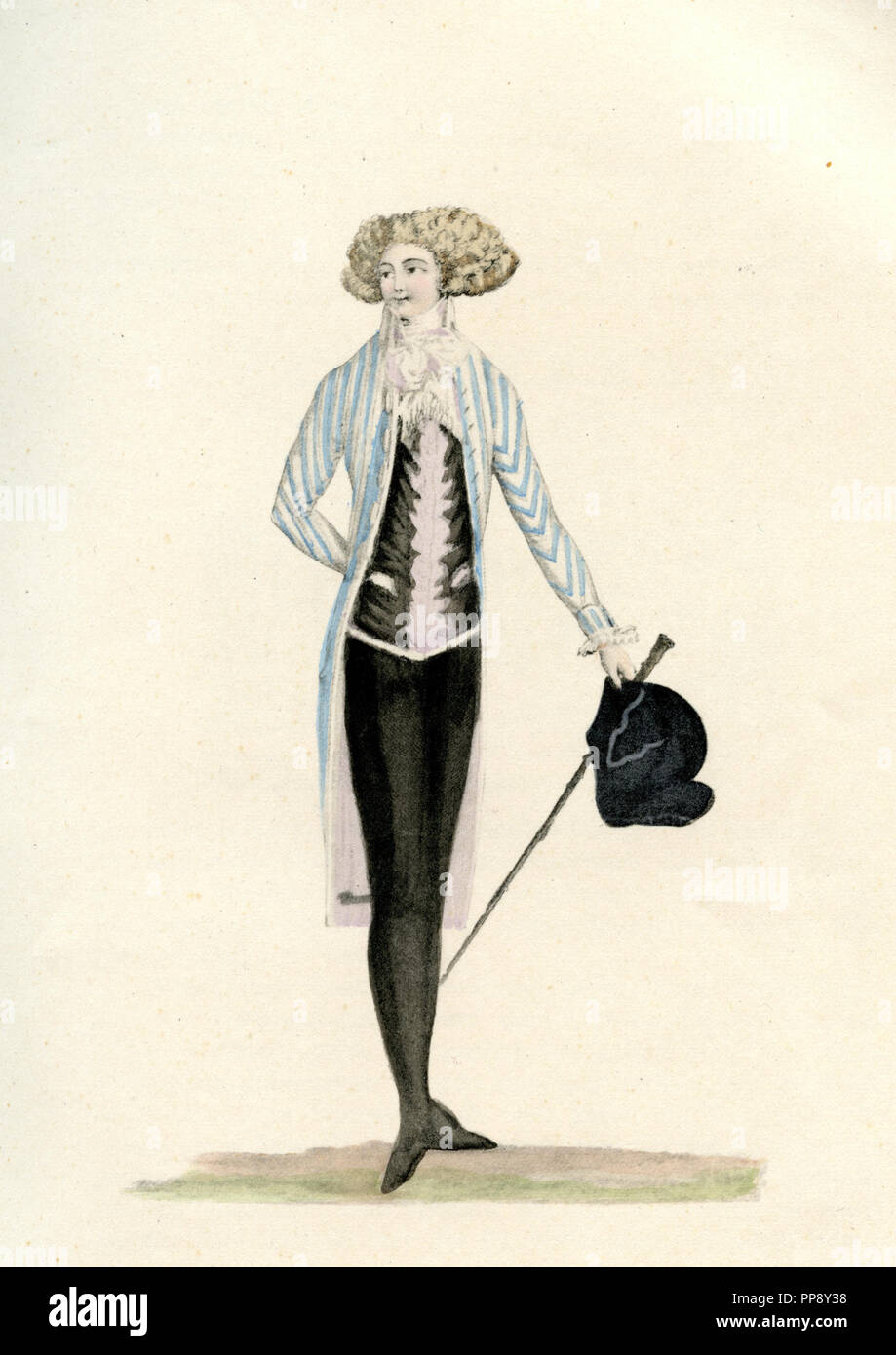 La moda maschile, intorno al 1790 dal Journal des Dames, 1790, 1925 Foto Stock
