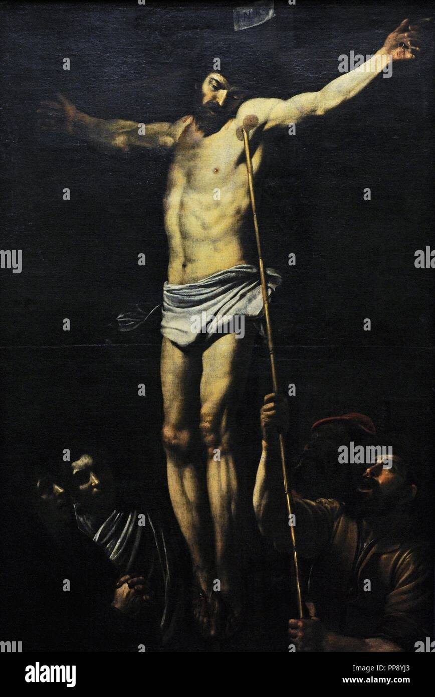 Giovanni Battista Caracciolo (1578-1635). Artista italiano. Barocco. Crocifissione, 1610. Museo di Capodimonte. Napoli. L'Italia. Foto Stock