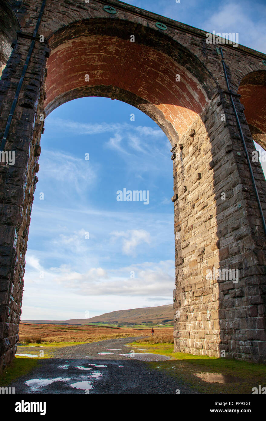 Il Viadotto Ribblehead in inverno, Yorkshire Dales, Inghilterra Foto Stock
