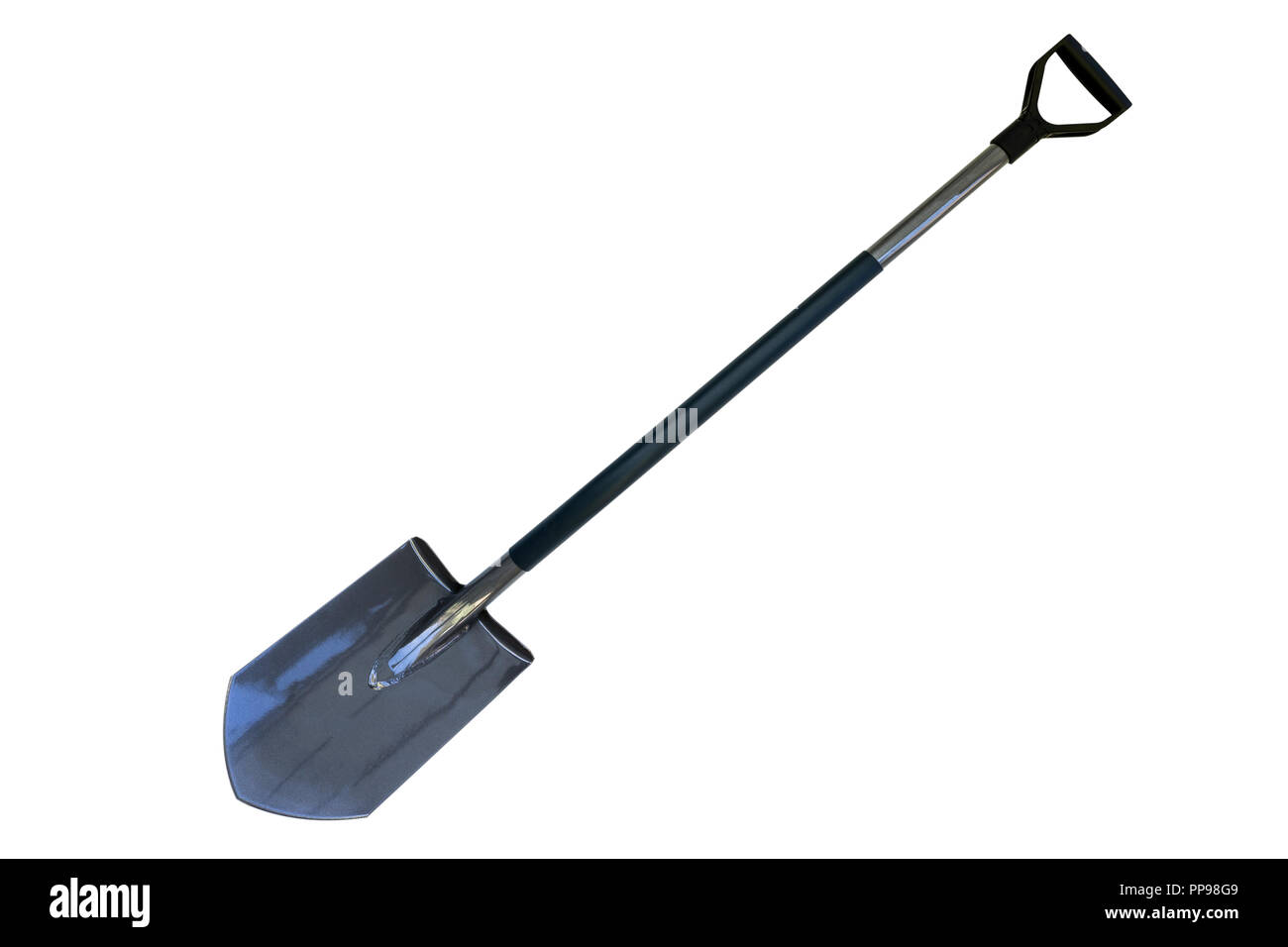 Professional pala in metallo o in giardino capocorda isolato su uno sfondo bianco (percorso di clipping) Foto Stock