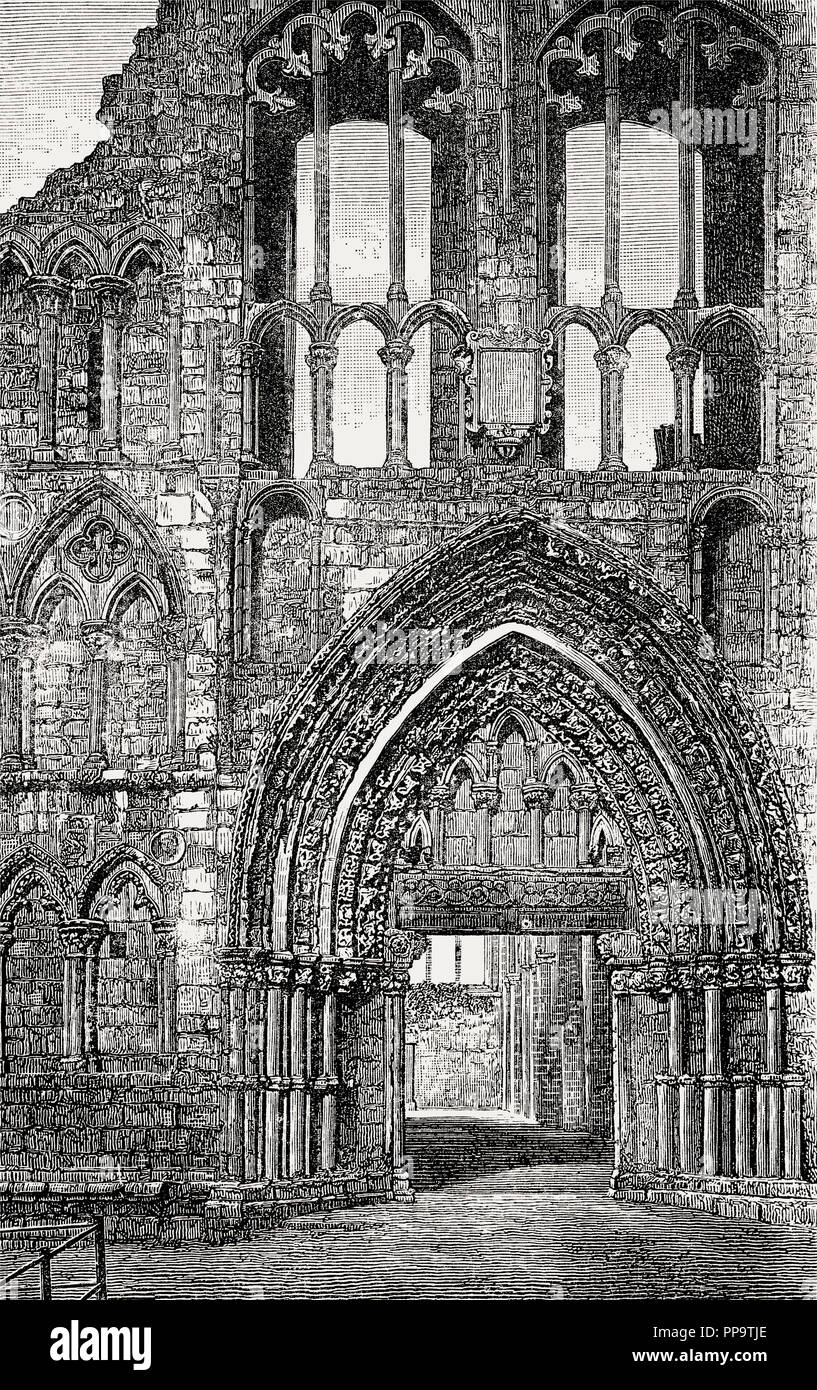 Holyrood Abbey, Edimburgo, Scozia, XVIII secolo Foto Stock
