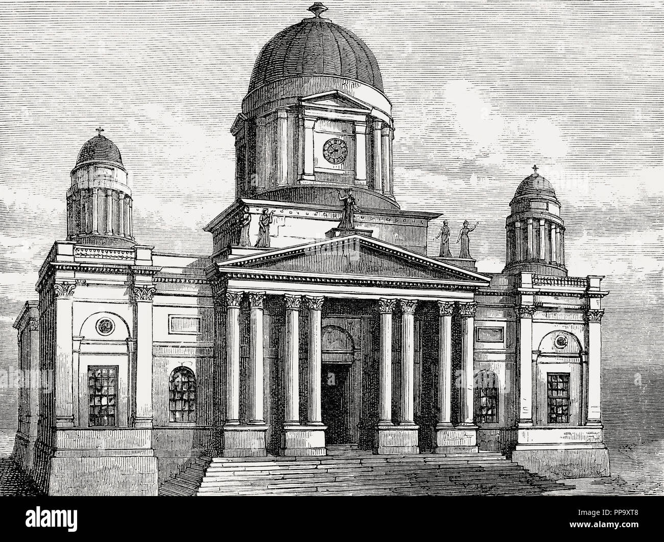 Adam's design per la Chiesa di San Giorgio, Charlotte Square, Edimburgo, Scozia, XIX secolo Foto Stock