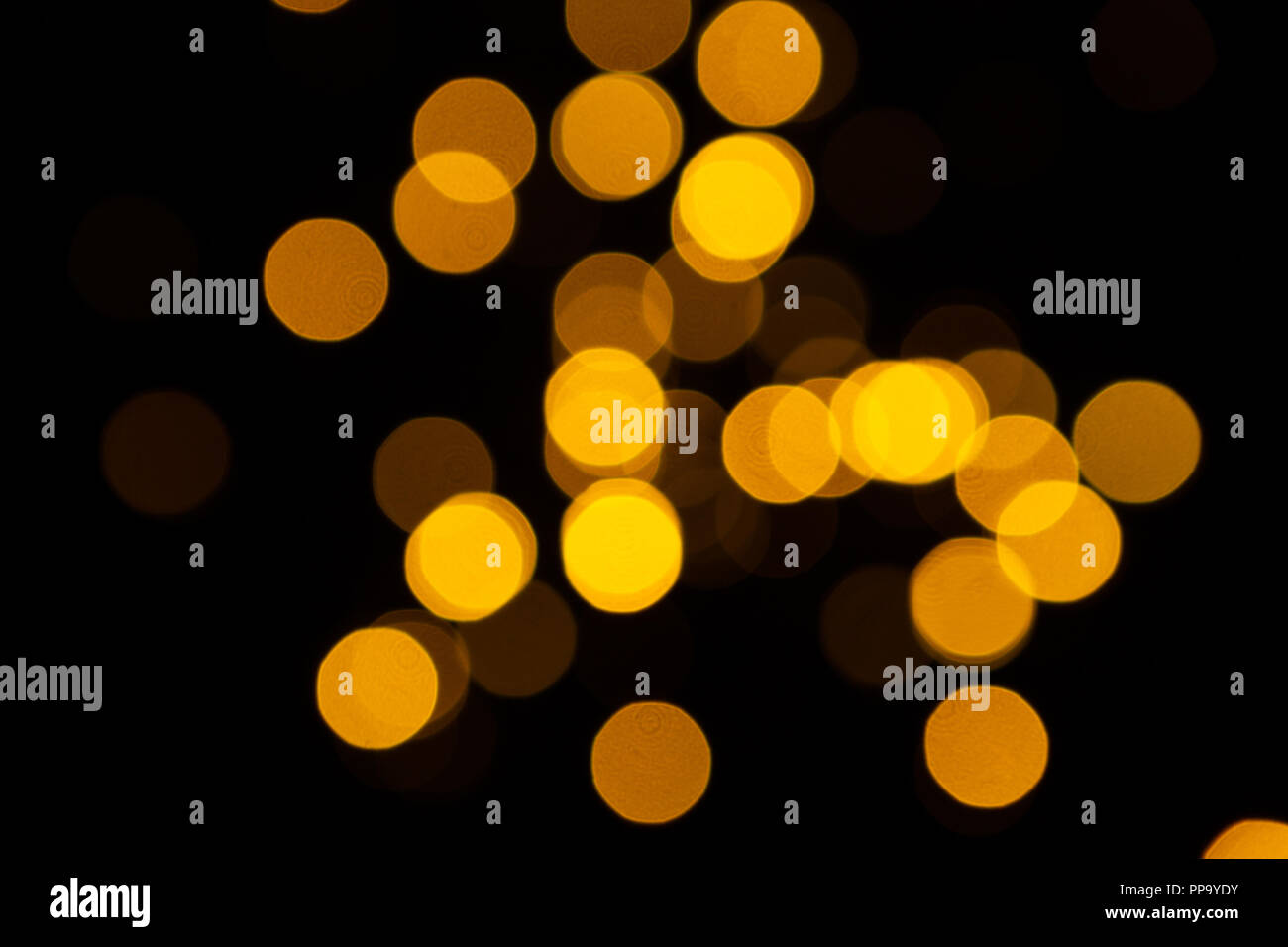 Natale cerchio giallo luci Foto Stock