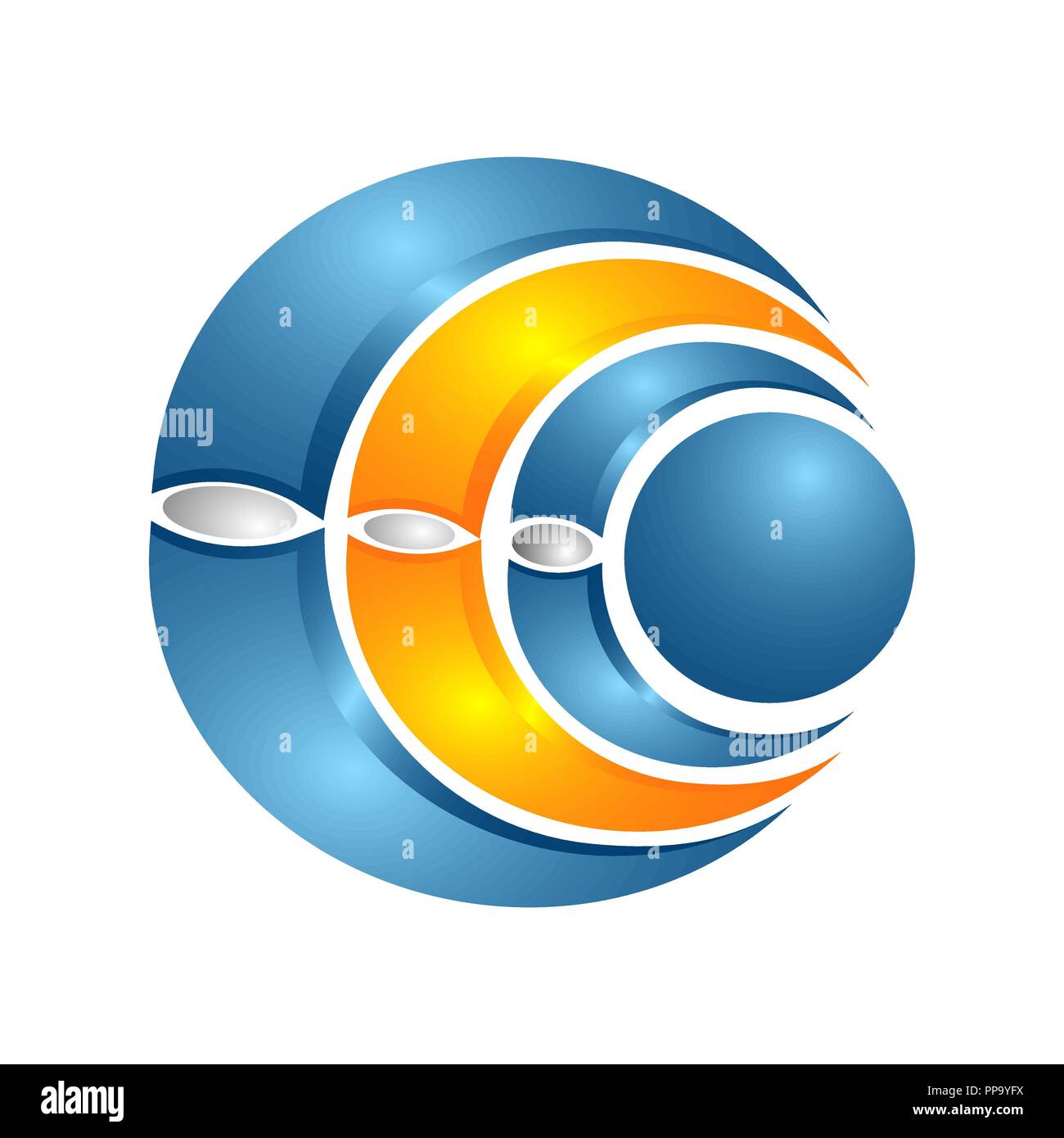 Cerchio sfera Logo globale modello. Vettore simbolo creativo Illustrazione Vettoriale