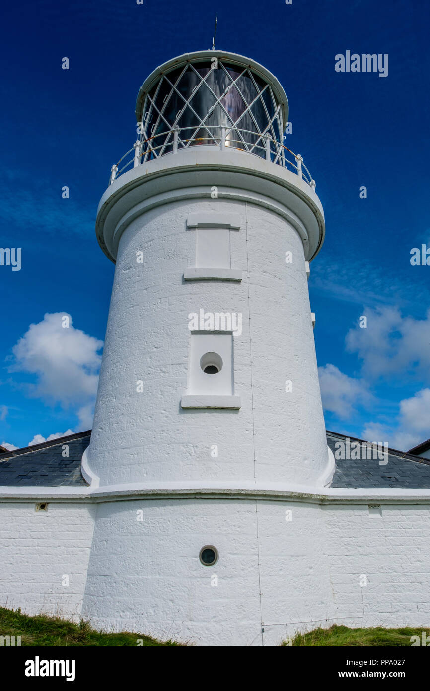 Il faro di isola di Caldey, Pembrokeshire, Galles Foto Stock