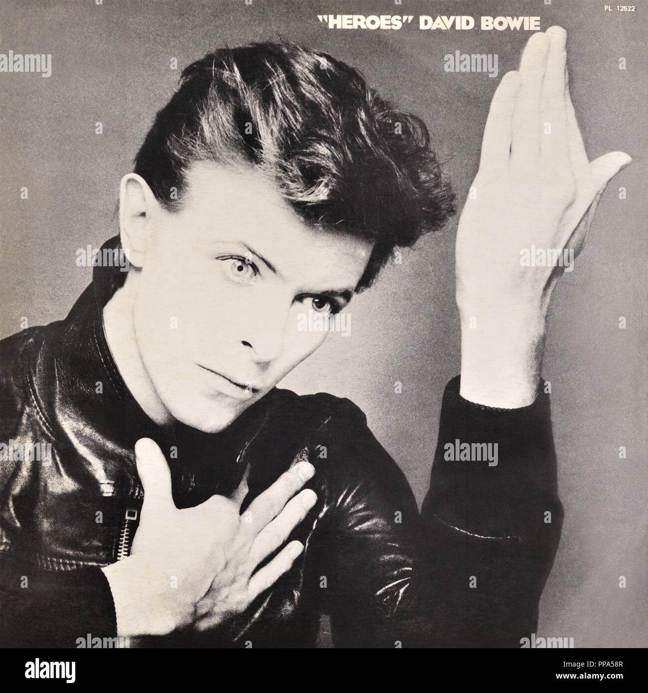 David Bowie - copertina originale in vinile - Heroes - 1977 Foto Stock