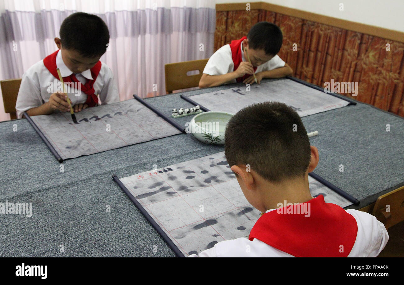 Scuola Mangyondae Childrens Palace di Pyongyang Foto Stock