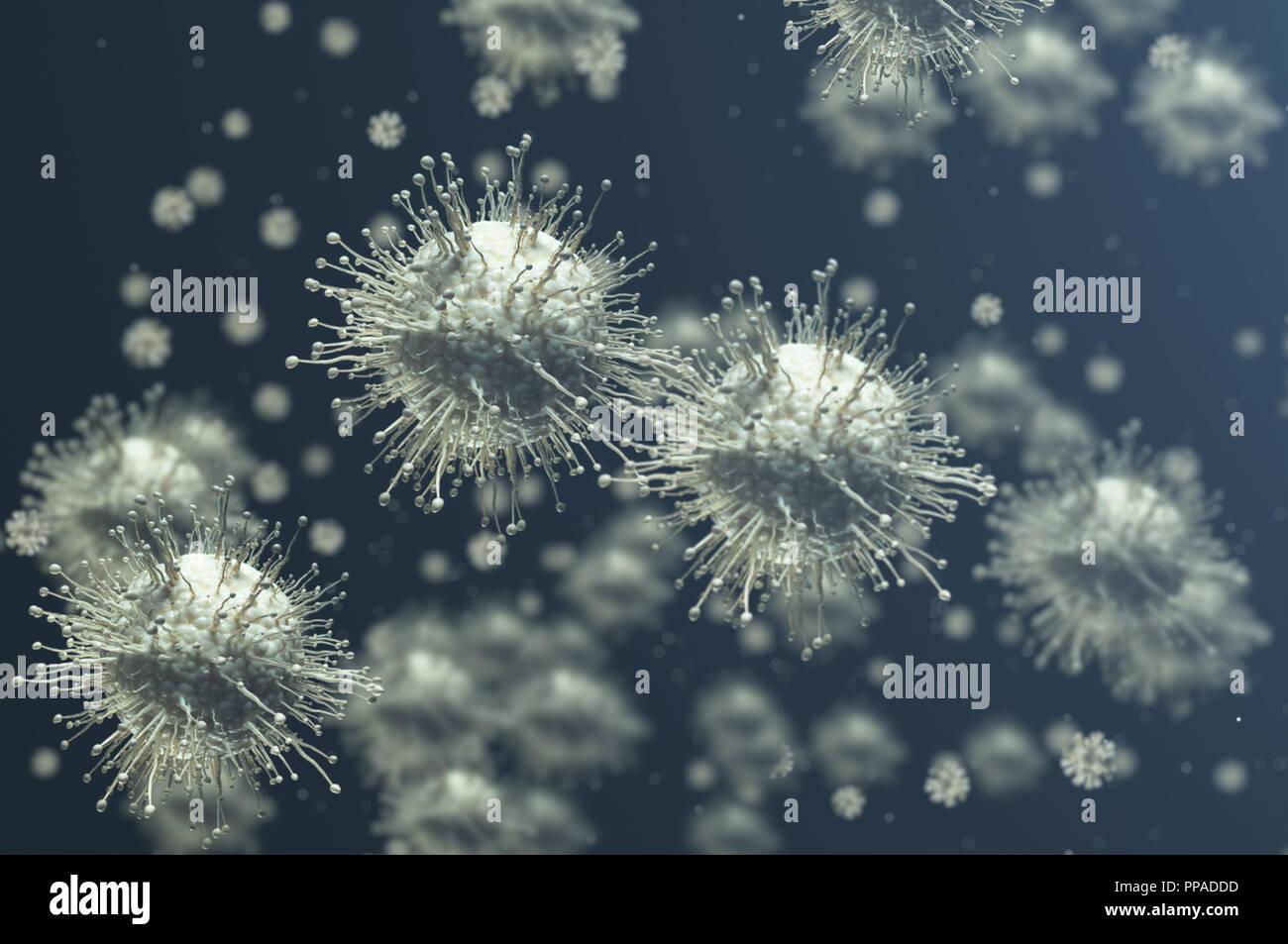Organismo infettato cellule malate 3d sfondo concettuale Foto Stock