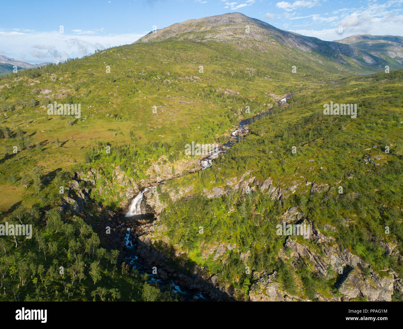 Vista aerea del paesaggio di montagna Foto Stock