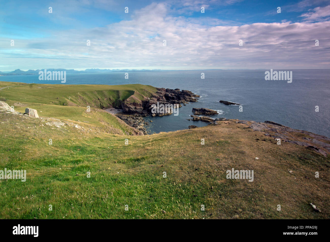 Testa Stoer (Rubha Stoer in gaelico scozzese) è un punto della terra a nord di Lochinver e la township di Stoer in Sutherland, NW Scozia. Foto Stock