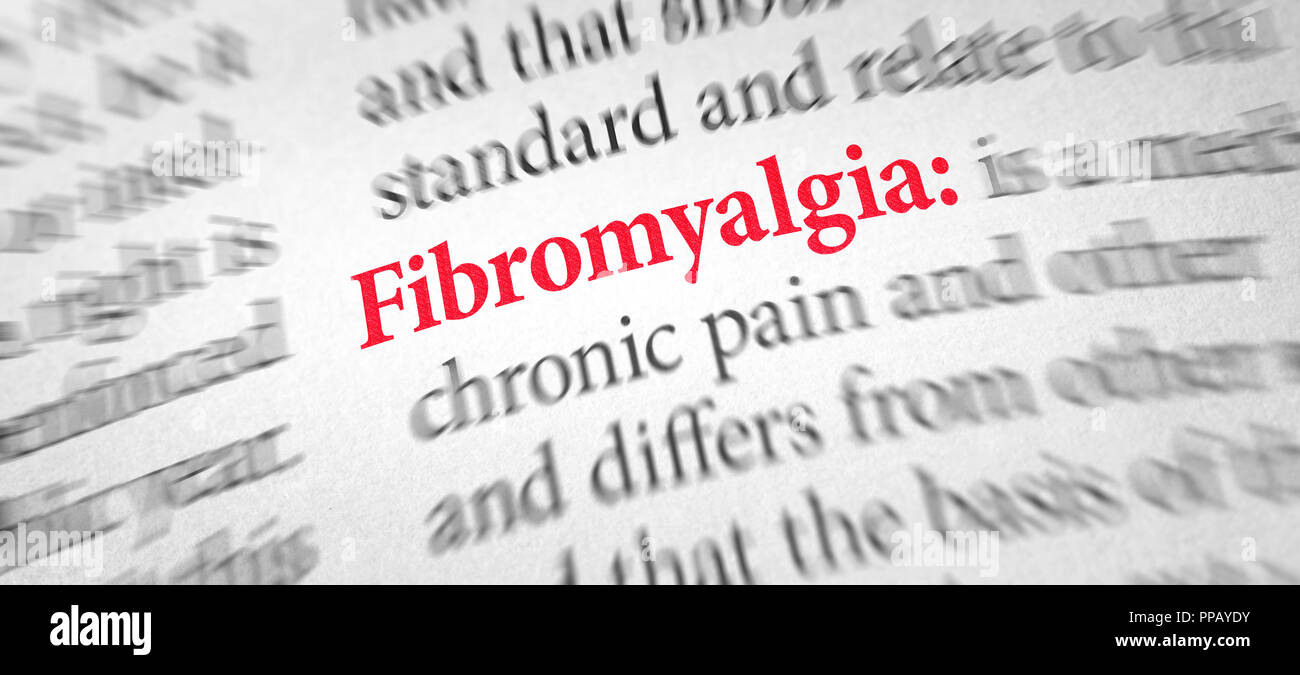 Definizione della parola fibromialgia in un dizionario Foto Stock