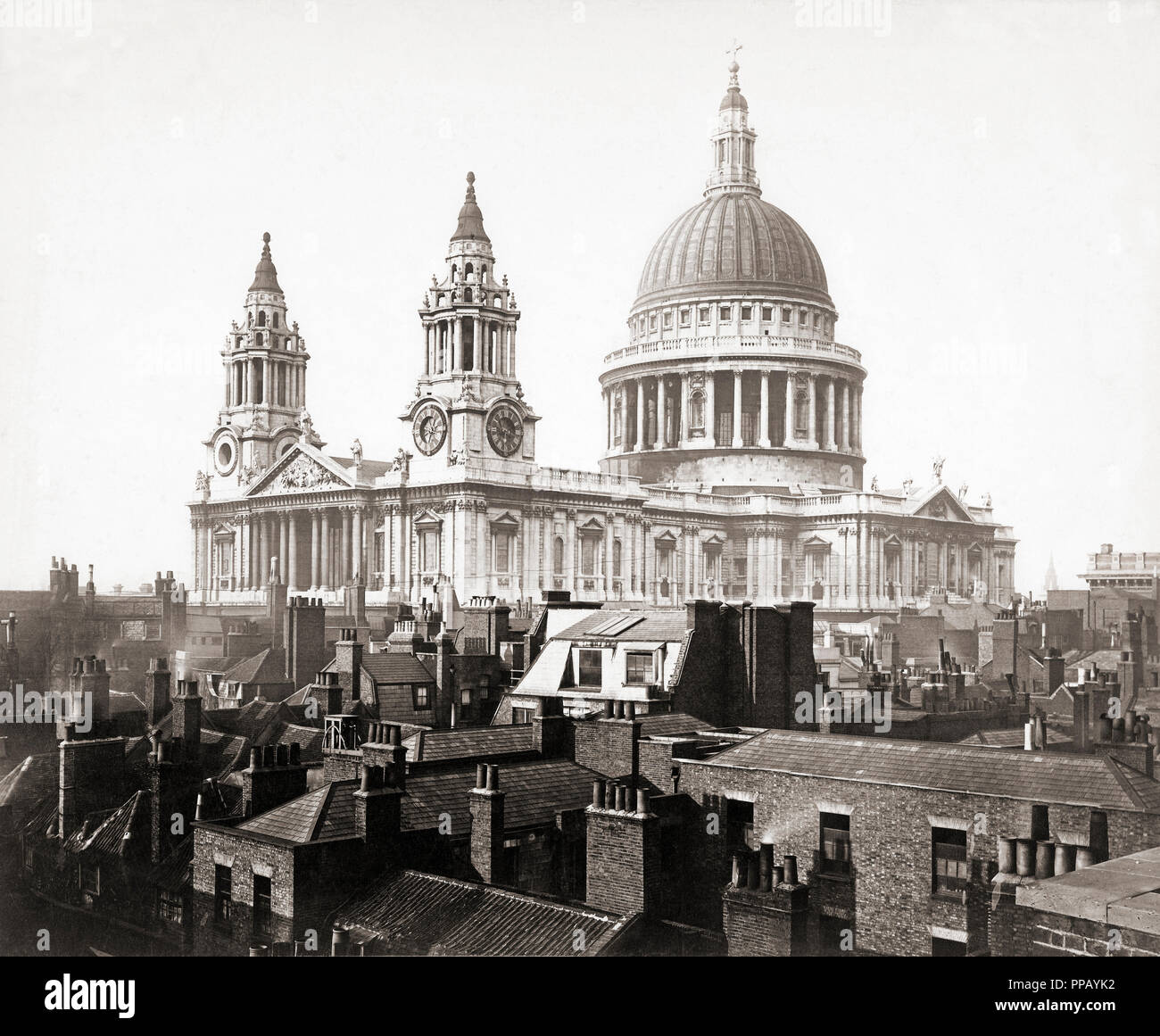 Londra, Inghilterra. Cattedrale di san Paolo circa 1885. Dopo una stampa contemporanea. Foto Stock