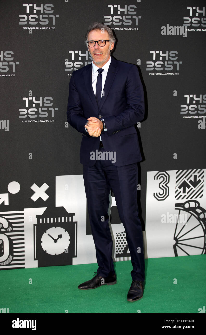 Laurent Blanc durante i migliori premi FIFA 2018 al Royal Festival Hall di Londra. Foto Stock