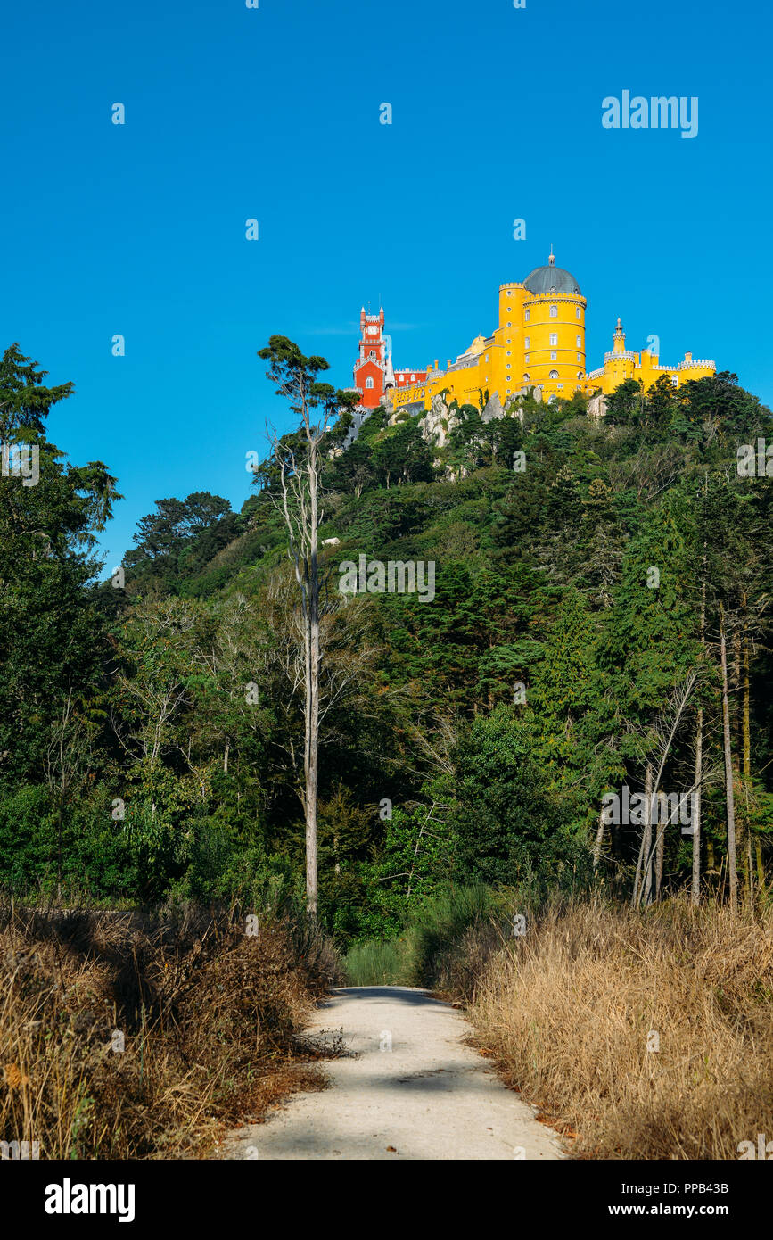 Pena il National Palace è un palazzo Romanticist in Sao Pedro de Penaferrim, Sintra Portogallo - UNESCO World Heritage Site rif. 723 Foto Stock
