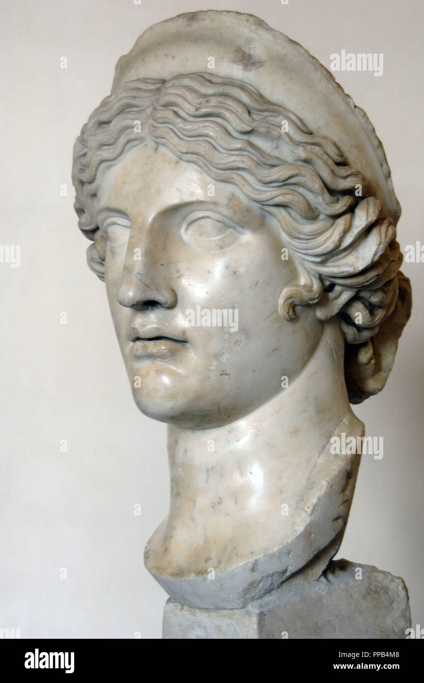 Hera / Juno. Dea delle donne e del matrimonio. Busto. Marmo. Ii secolo A.C. Collezione Ludovisi. Palazzo Altemps. Museo Nazionale Romano. Roma, Italia. Foto Stock
