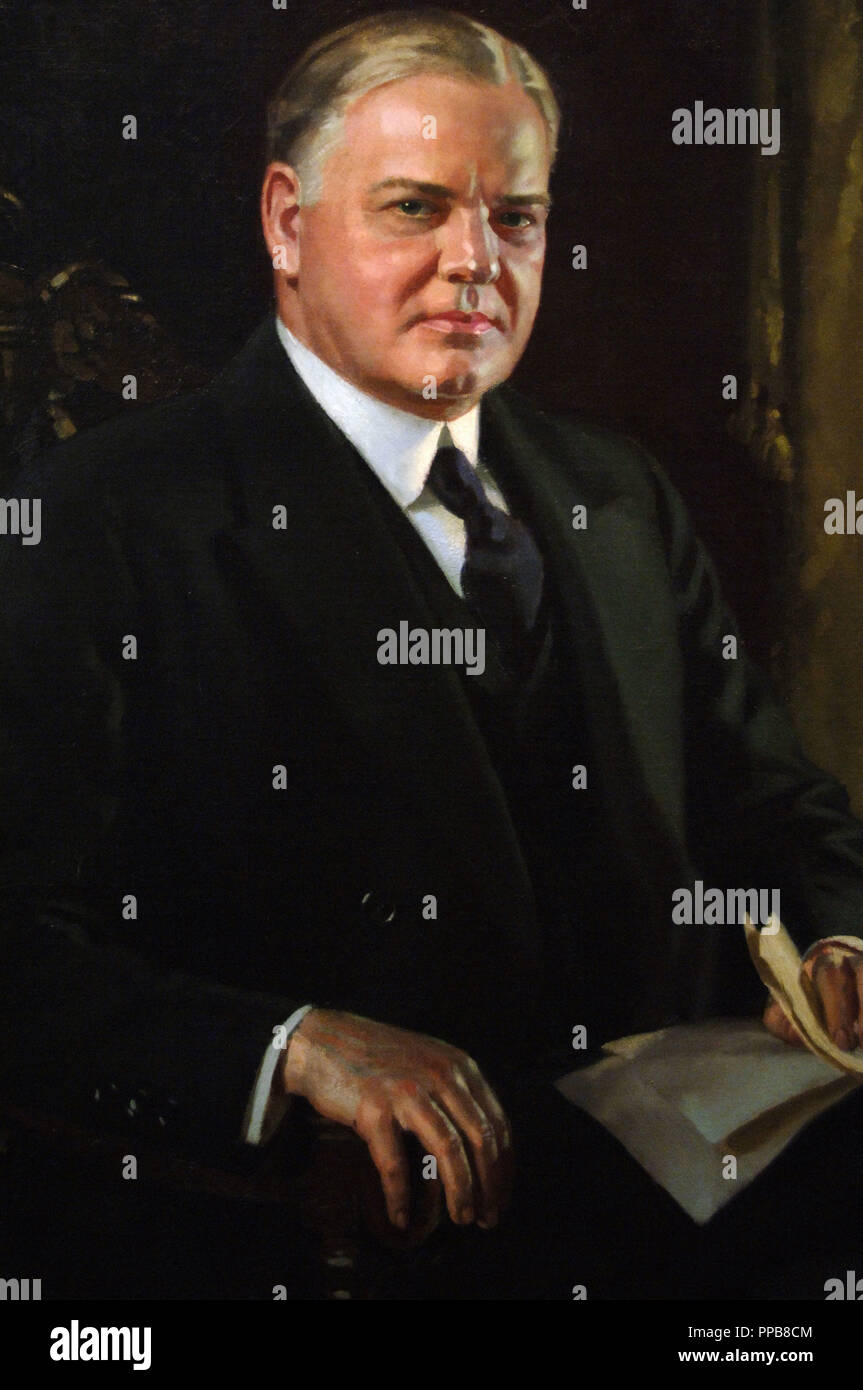 Herbert Hoover (1874-1964). Uomo politico americano. 31 Il Presidente degli Stati Uniti (1929-1933). Ritratto (1931) da Douglas Chandor (1897-1953). National Portrait Gallery. Washington D.C. Stati Uniti. Foto Stock