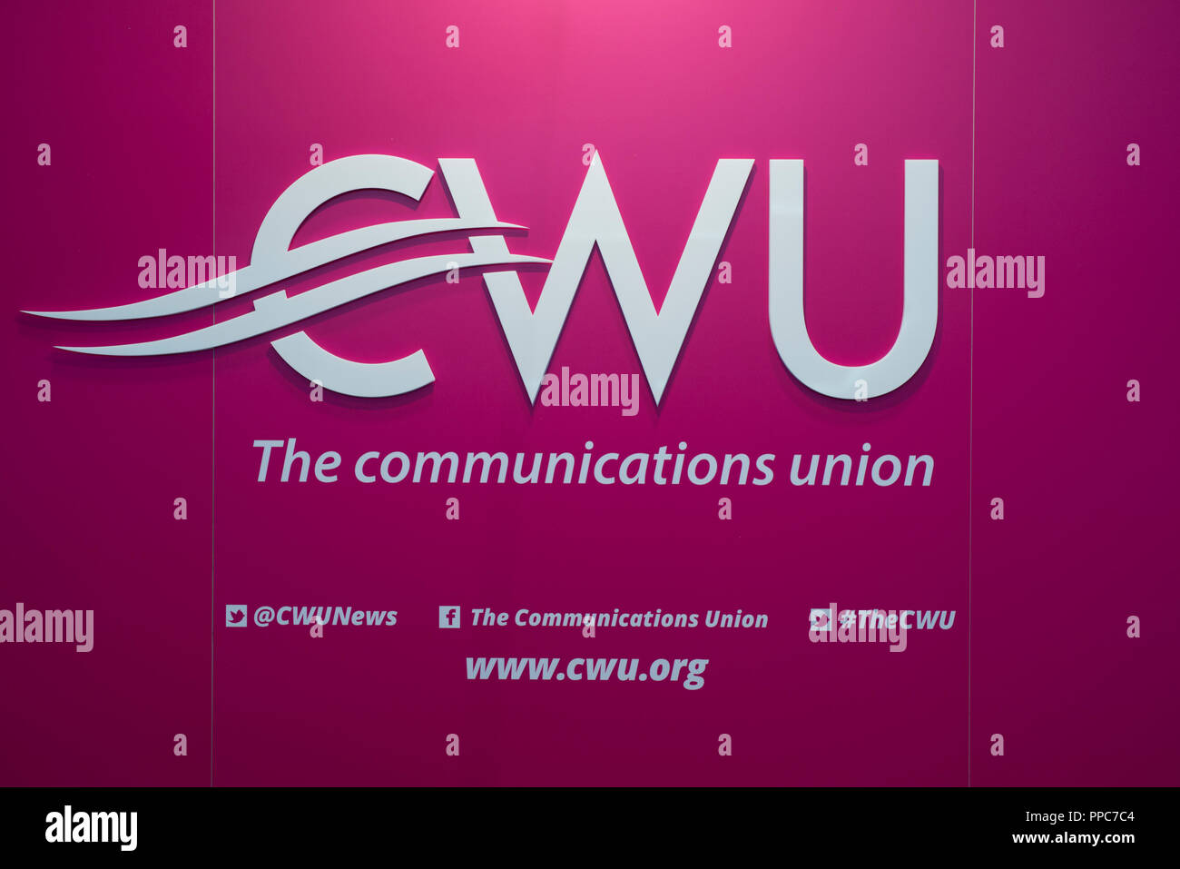 Liverpool, Regno Unito. Il 25 settembre 2018. I lavoratori di comunicazione europea (CWU) presentano al Partito laburista conferenza in Liverpool. © Russell Hart/Alamy Live News. Foto Stock