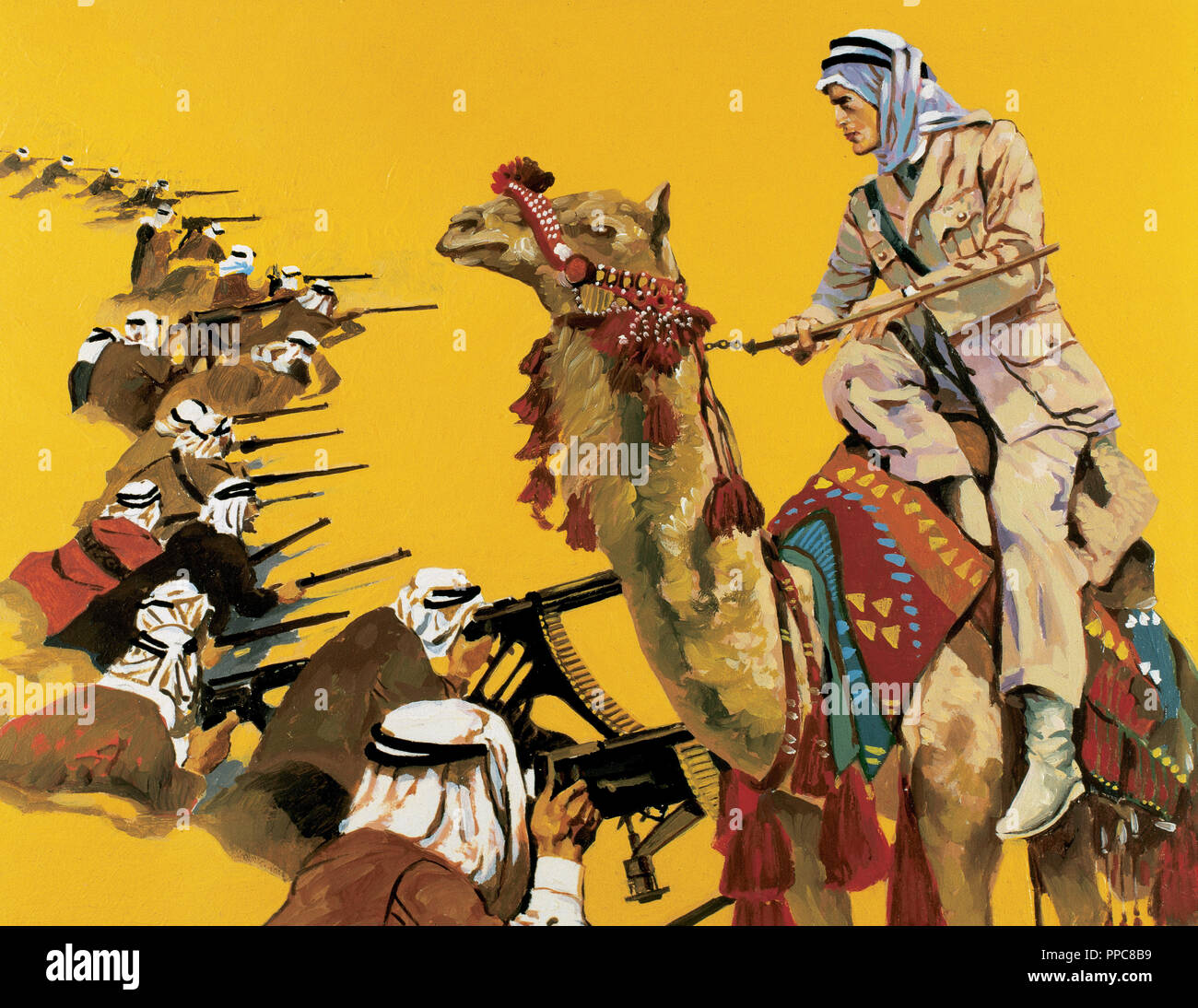 LAWRENCE, Thomas Edward (Tremadoc ,1888-Dorset, 1935), noto come 'Lawrence d'Arabia.' militari britannici e agente politico. Obbligato principale organizzatore della Rivolta Araba contro i Turchi come consigliere di Re Husayn (1916). Egli è entrato a Damasco prima che le truppe britanniche nel 1918. Foto Stock