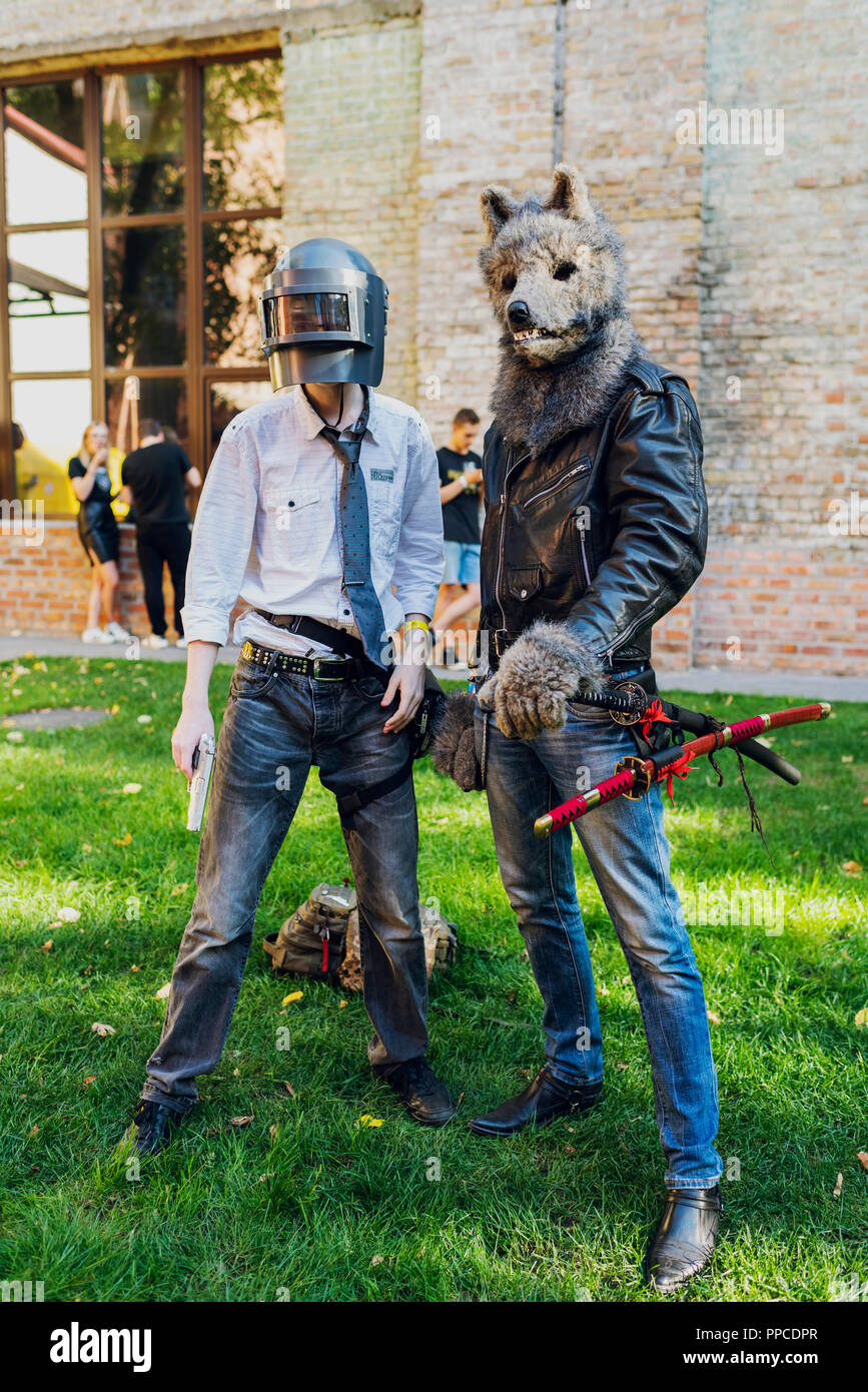 Settembre 22, 2018 Kiev, Ucraina, arte impianto piattaforma. festival della moderna cultura pop COMIC CON Ucraina gli appassionati di animazione, cinema, giochi e letteratura Foto Stock