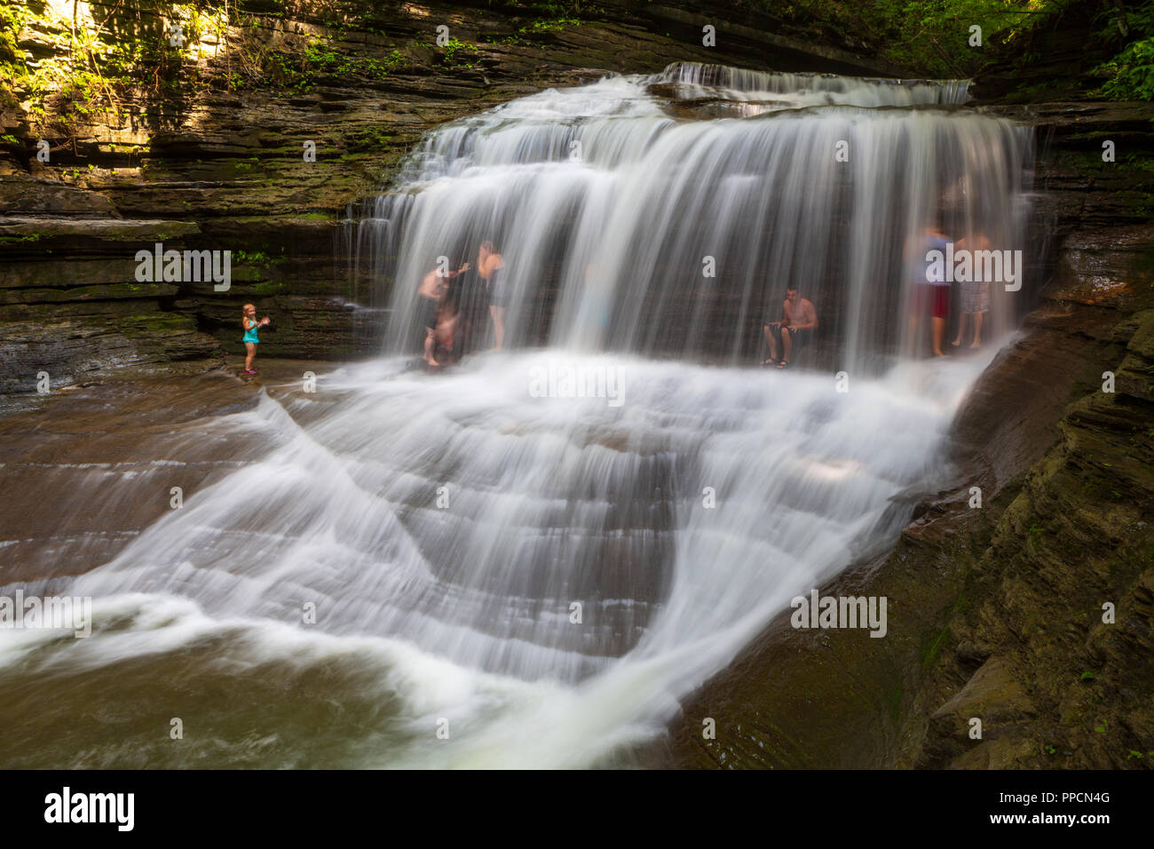 Latticello Falls State Park è un 811-acro (3,28 km2) state park si trova a sud-ovest di Ithaca, New York. Foto Stock