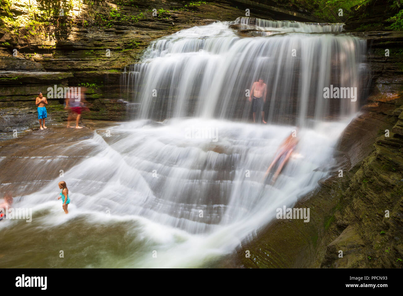 Latticello Falls State Park è un 811-acro (3,28 km2) state park si trova a sud-ovest di Ithaca, New York. Foto Stock