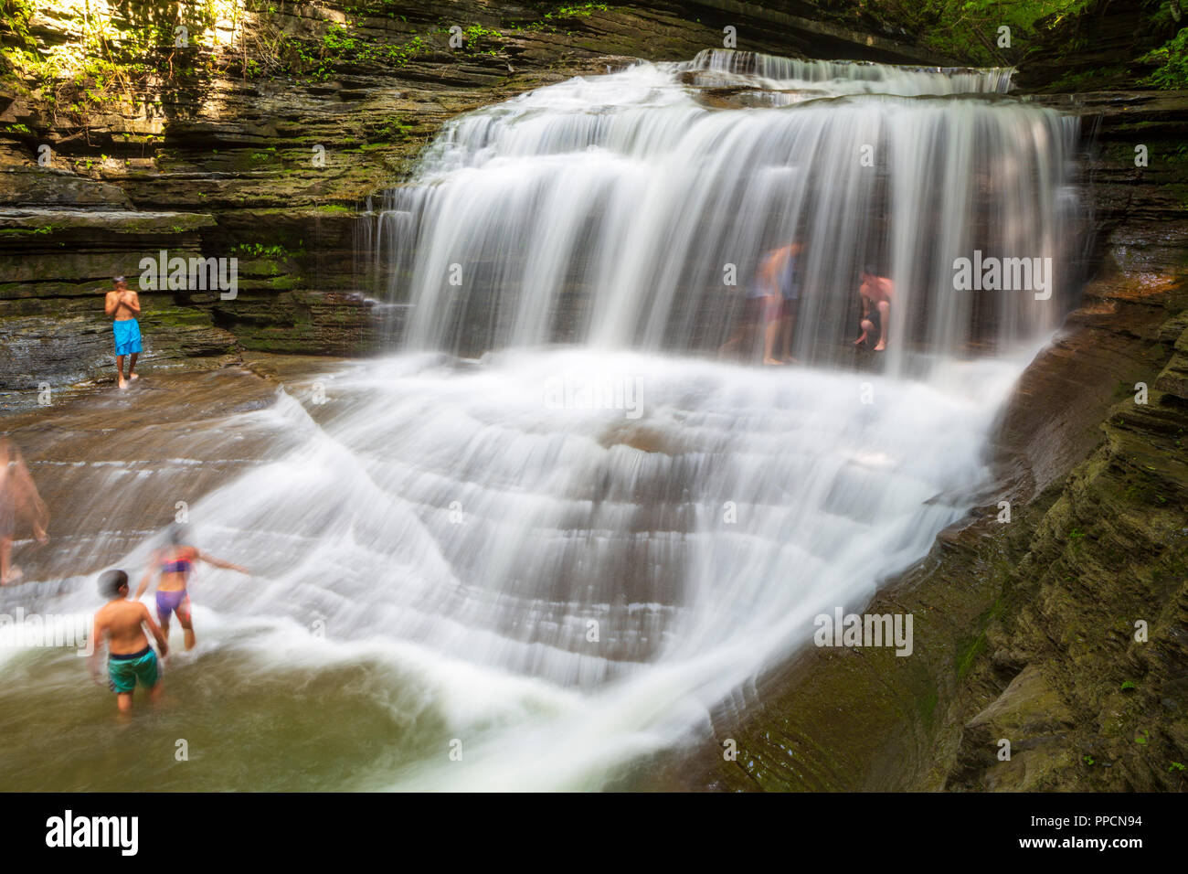 Latticello Falls State Park è un 811-acro (3,28 km2) state park si trova a sud-ovest di Ithaca, New York. Foto Stock