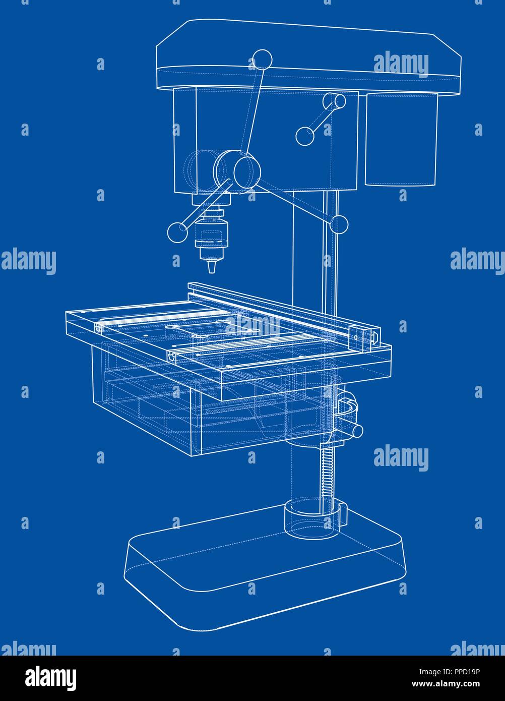 Macchina perforatrice concept Illustrazione Vettoriale