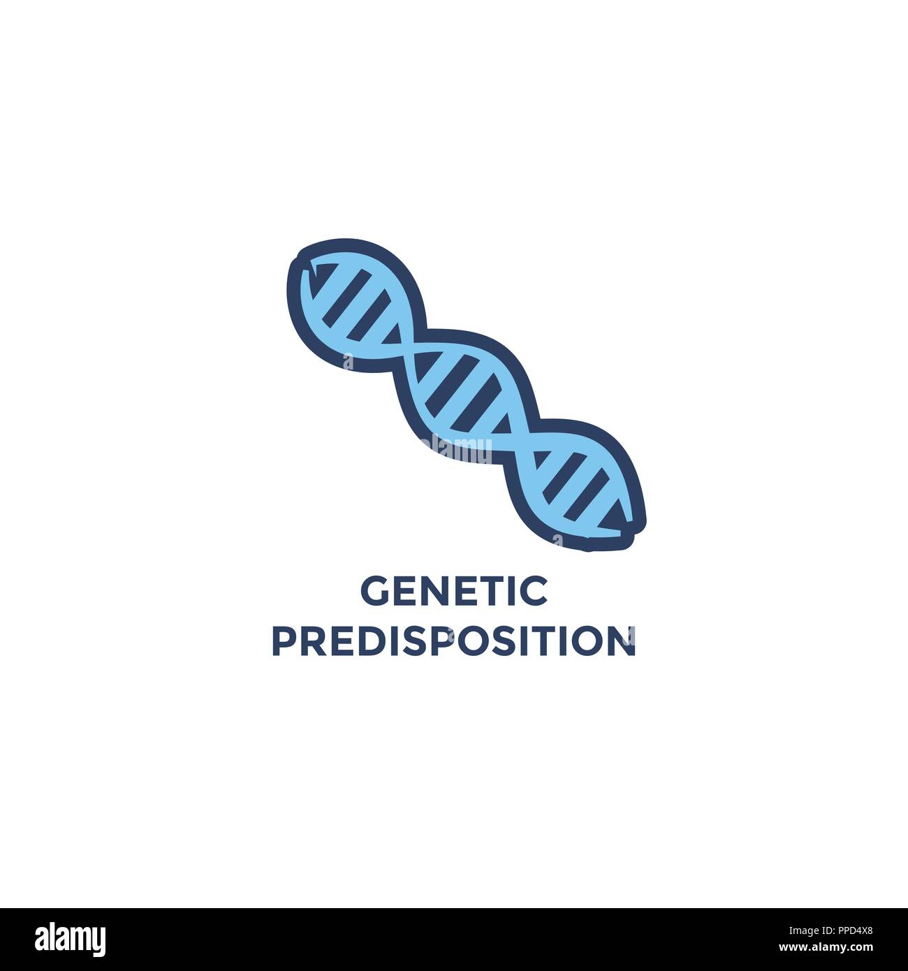 BMI - Indice di Massa Corporea Icona - il filamento di DNA per disposizione genetica - verde e blu Illustrazione Vettoriale