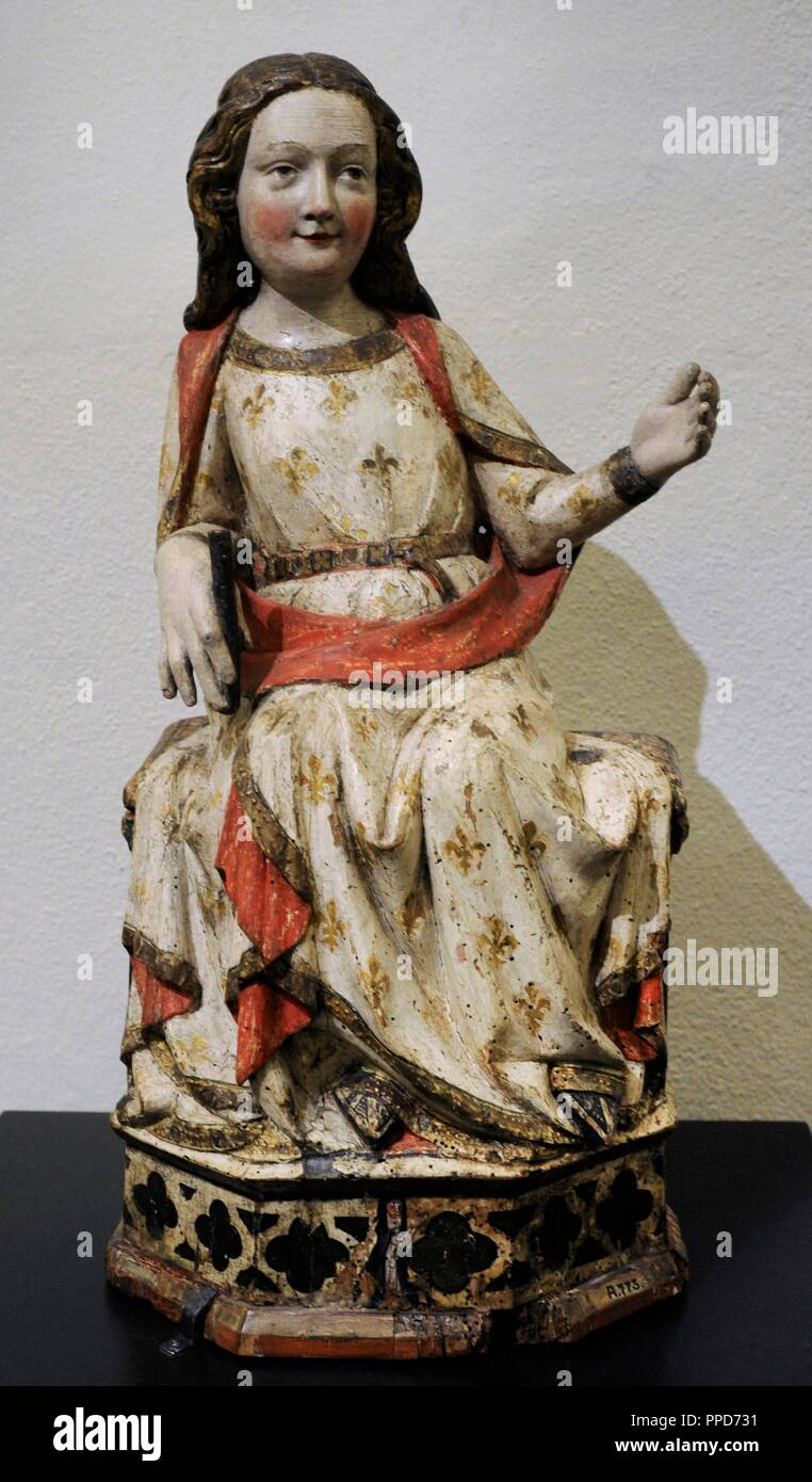 La Vergine in trono. Colonia, c. 1340. Schnu ditgen museo. Colonia, Germania. Foto Stock
