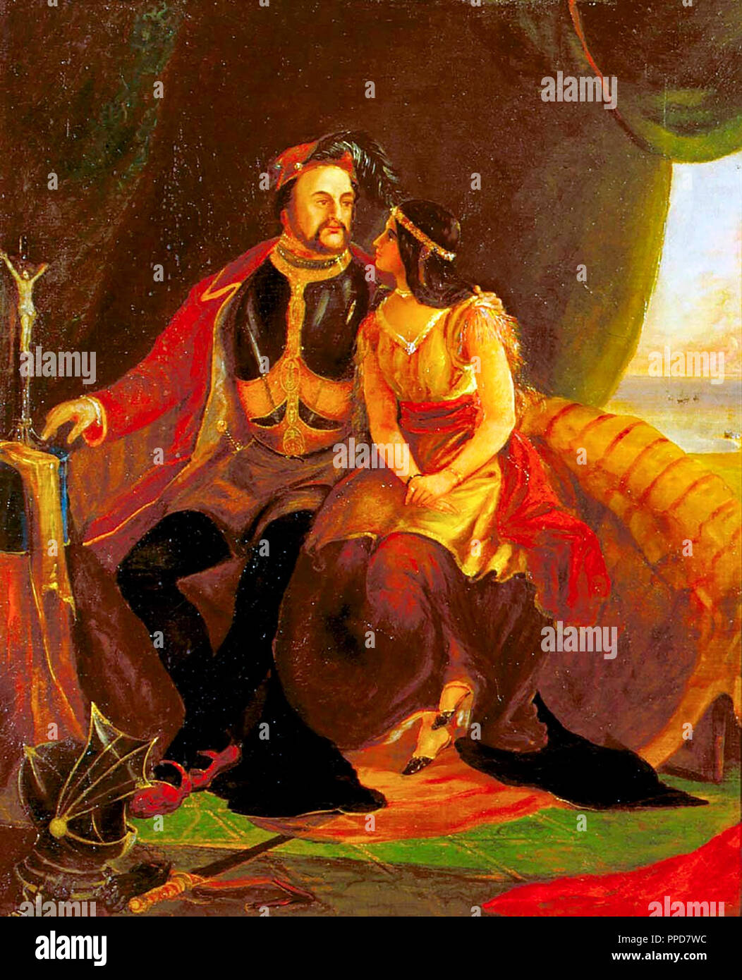 Pocahontas e John Rolfe ritratto. Foto Stock