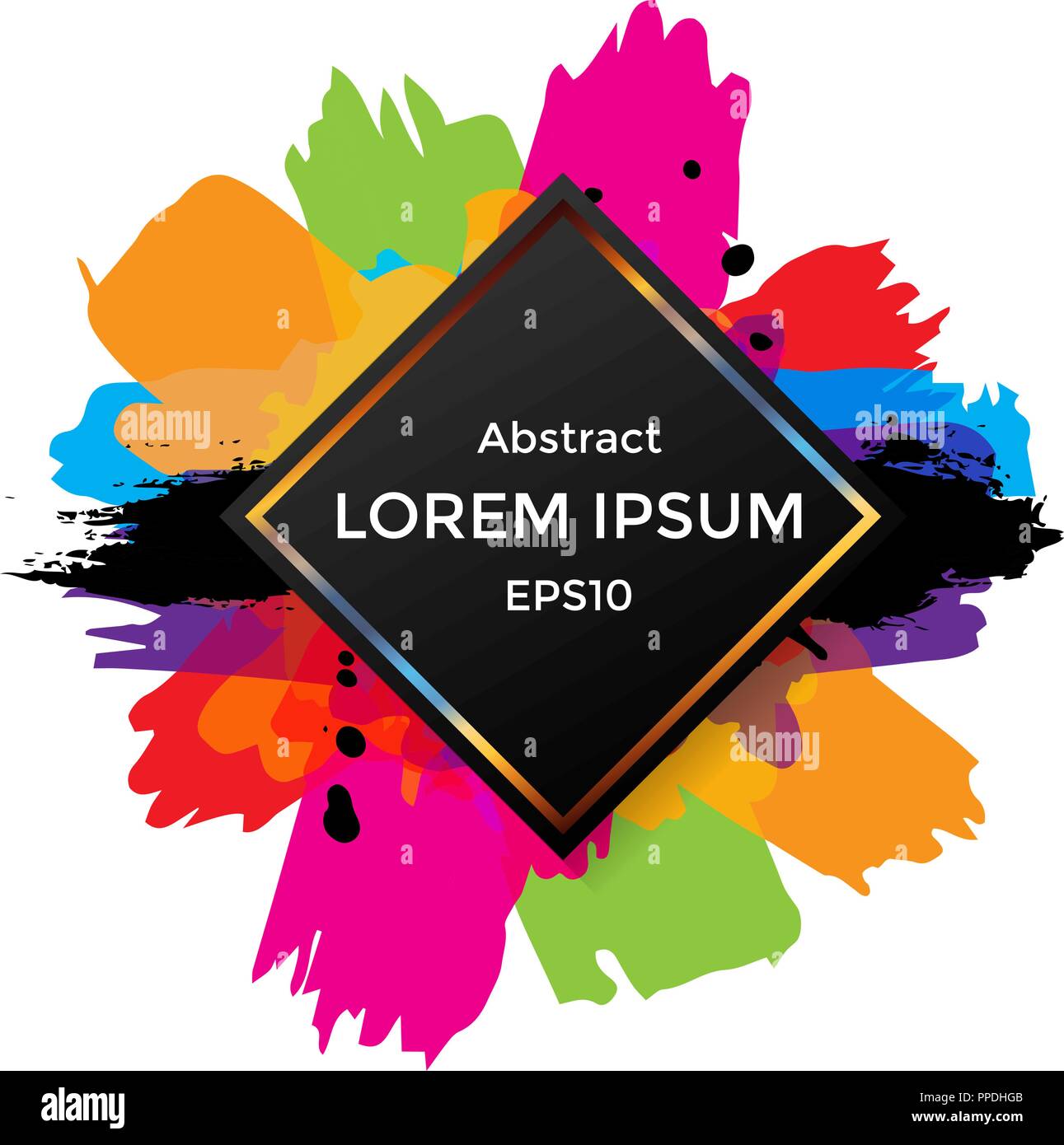 Vettore di astratta geometrica con spruzzi di colore e forma background di design. illustrazione disegno vettoriale Illustrazione Vettoriale