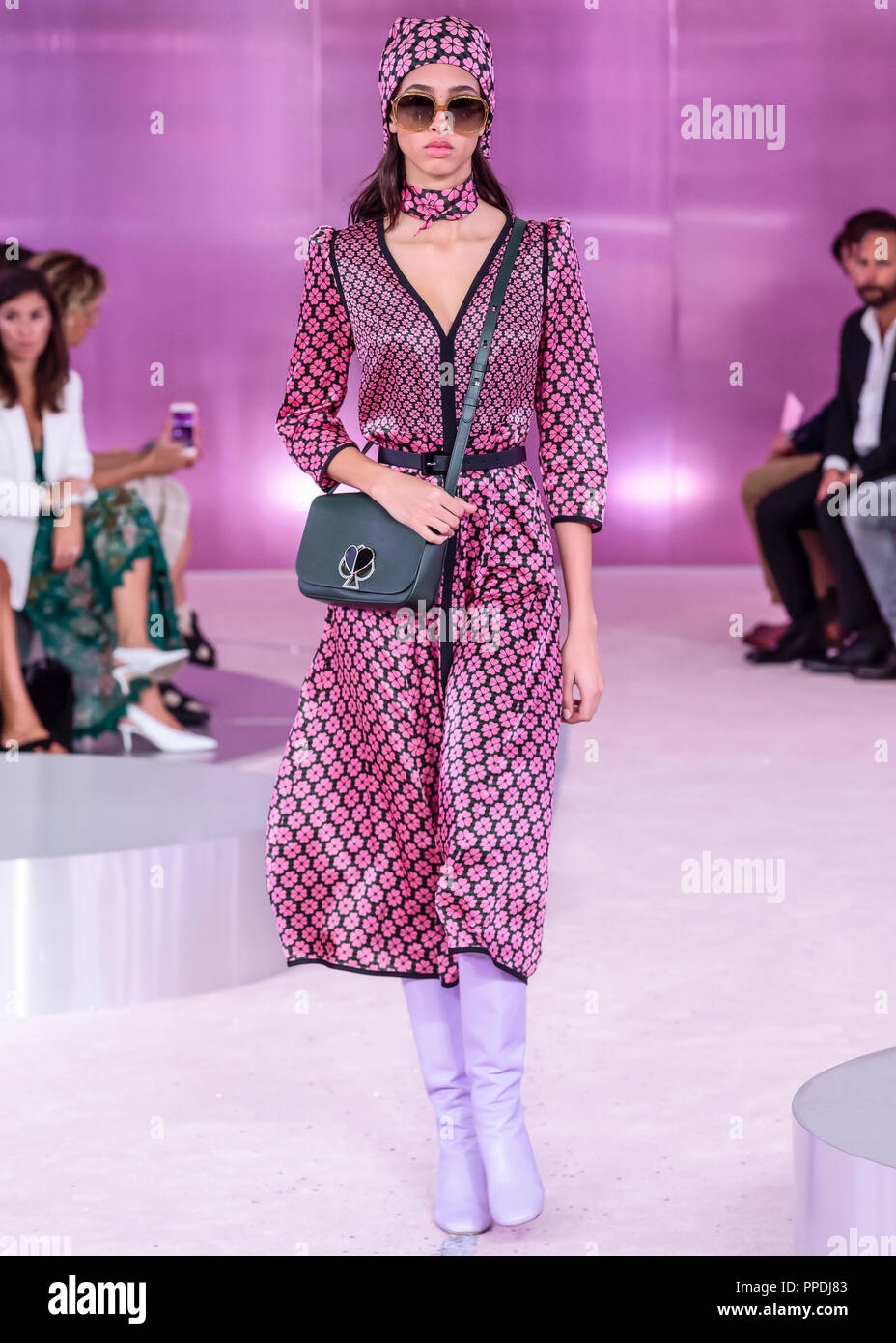 NEW YORK, NY - Settembre 07, 2018: Yasmin Wijnaldum passeggiate la pista al Kate Spade Primavera Estate 2019 fashion show durante la settimana della moda di New York Foto Stock