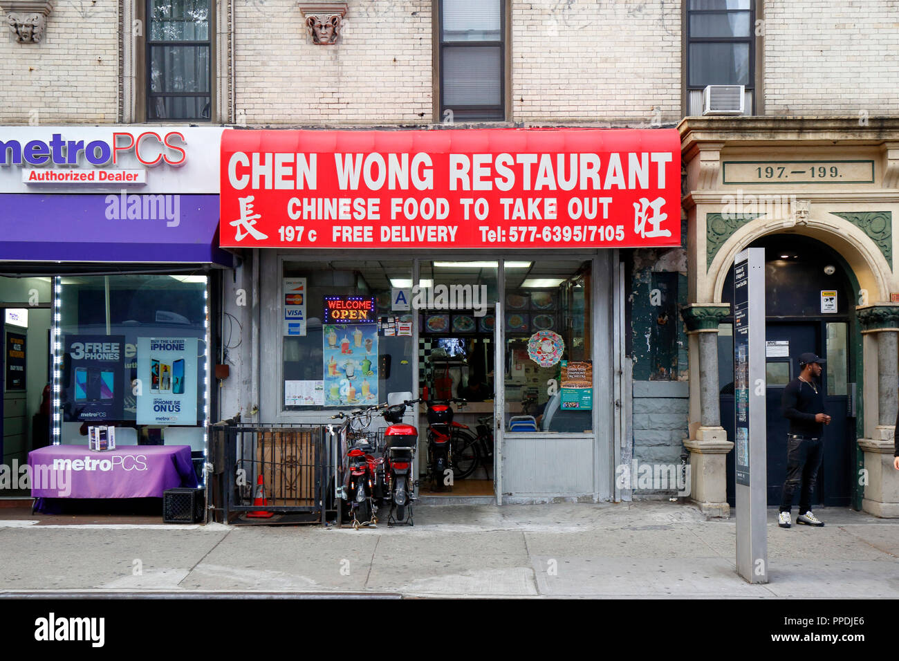 Un Cinese estrarre ristorante nel Lower East Side di Manhattan, New York, NY Foto Stock