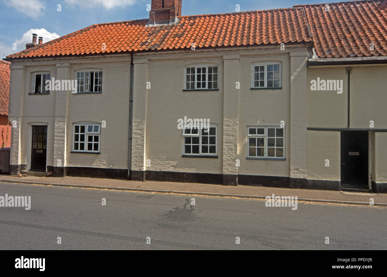 Bramfield Vilage House Building Suffolk Foto Stock