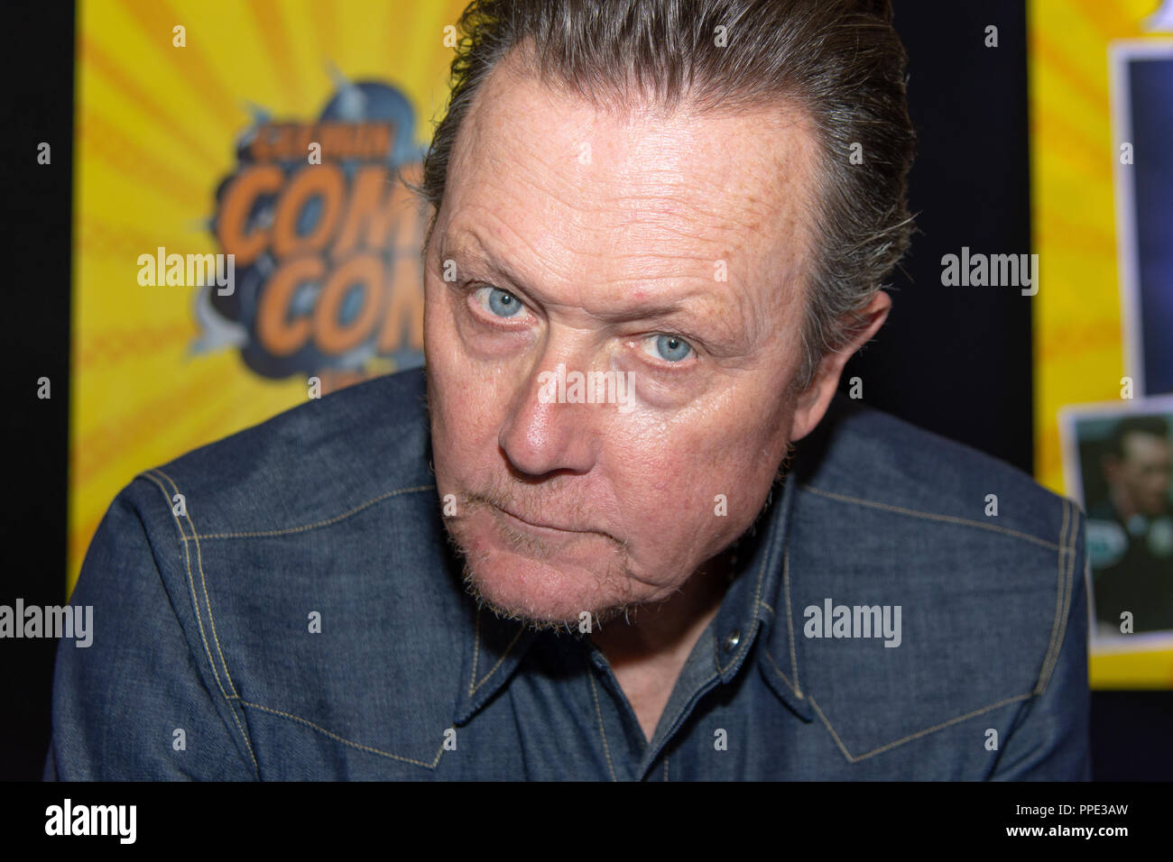 Francoforte, Germania - 6 Maggio 2018: Robert Patrick (*1958, attore i X-Files, Terminator 2) al comico tedesco cost Francoforte, una due giorni di convenzione della ventola Foto Stock